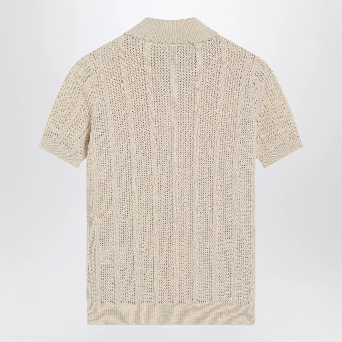 Valentino Ivory cotton knit polo shirt