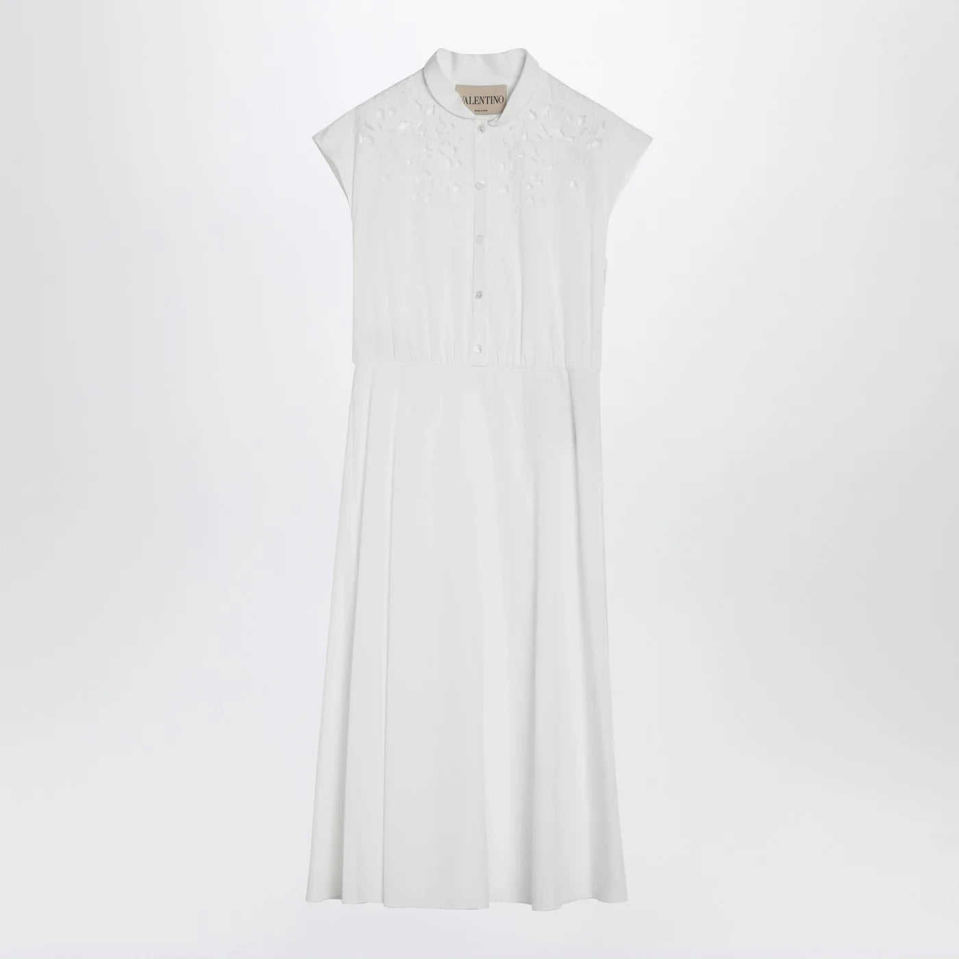 Valentino White midi dress with Sangallo embroidery