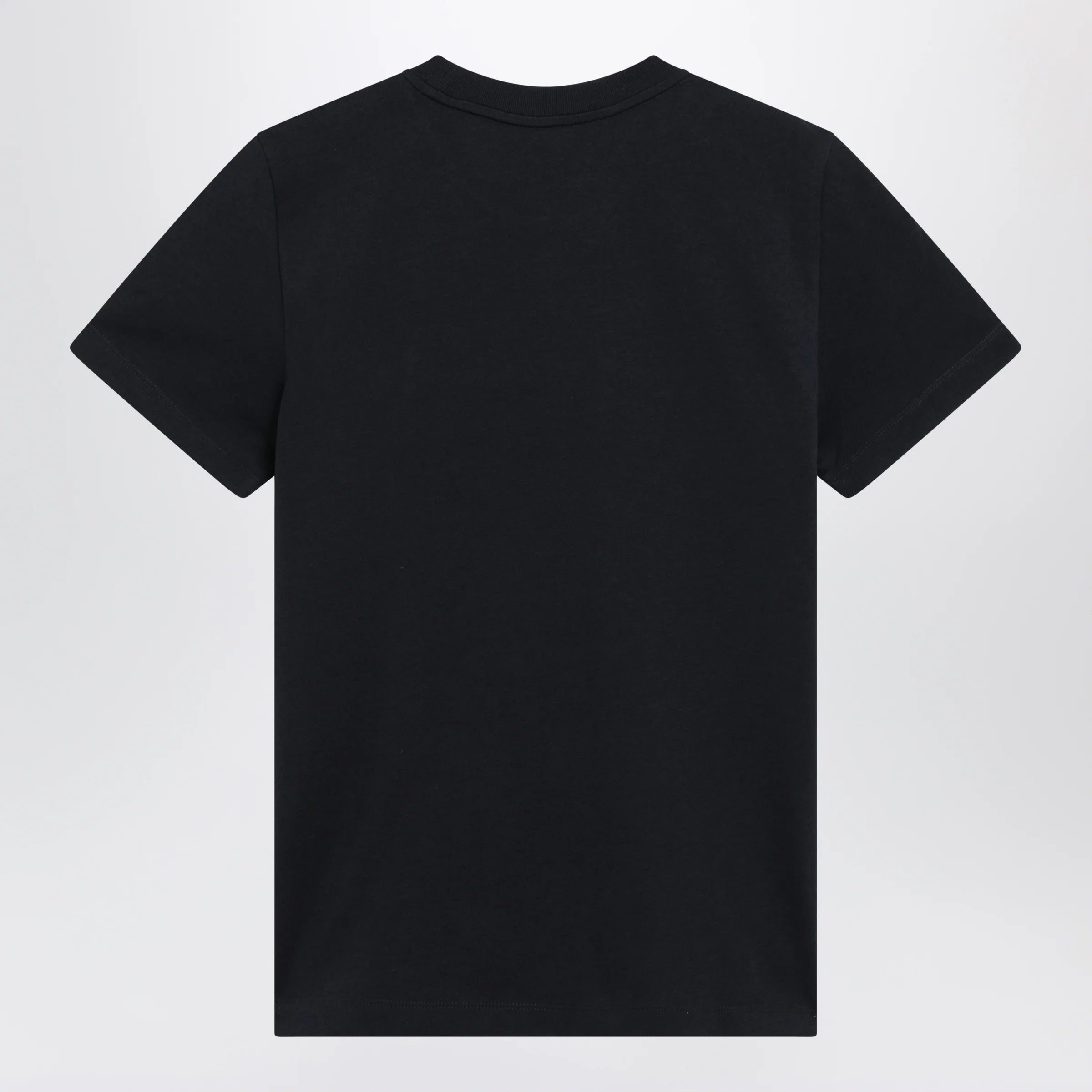 Moncler Navy blue T-shirt with logo embroidery