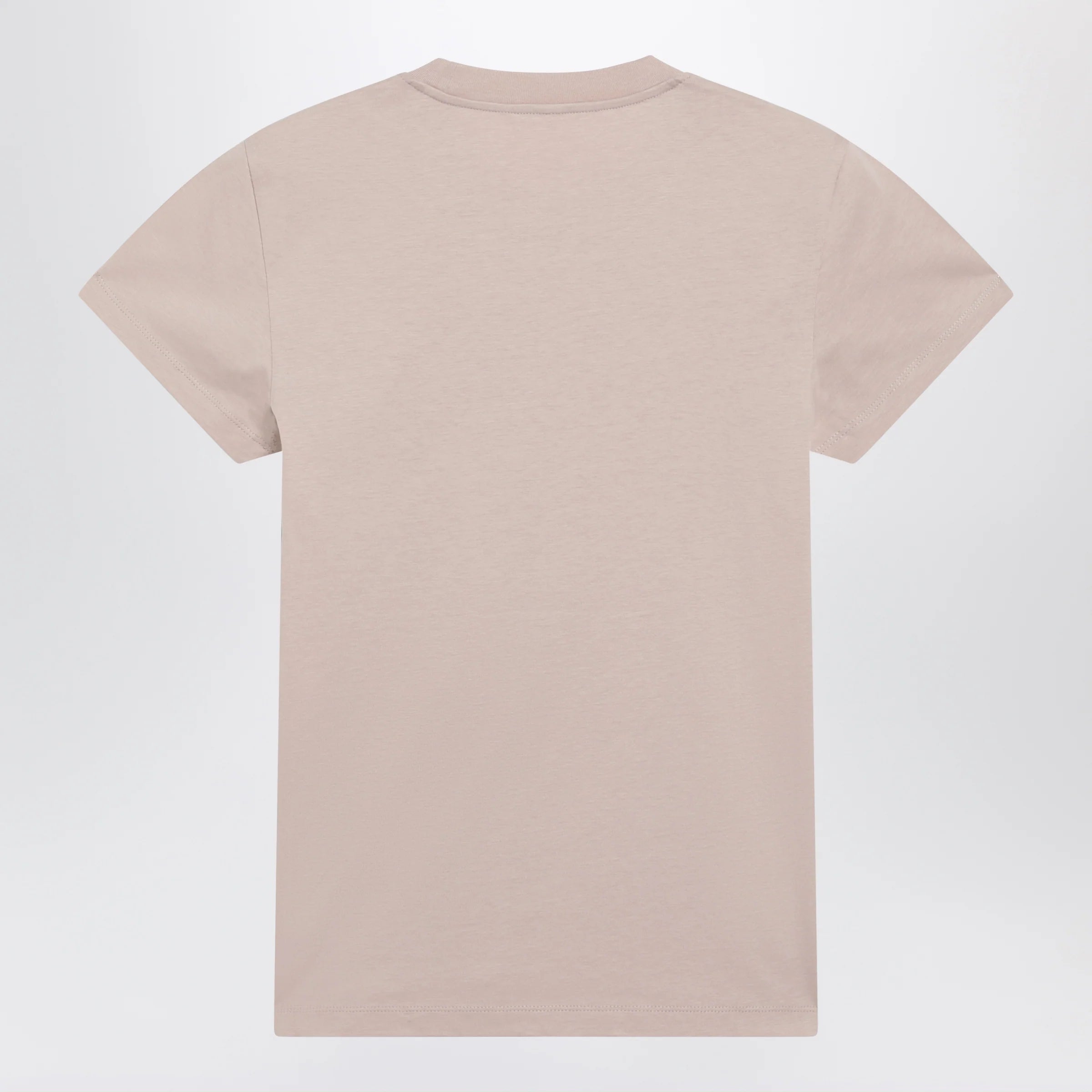 Moncler Pink T-shirt with logo embroidery