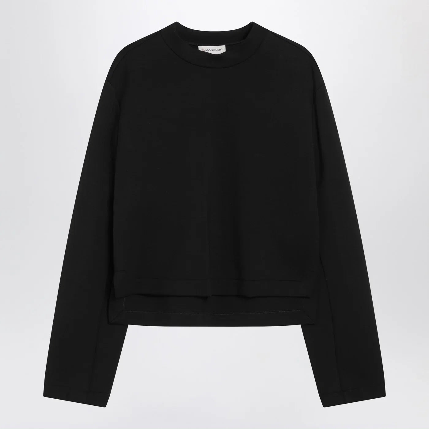 Moncler X Edward Enninful Black sweatshirt with asymmetric hem