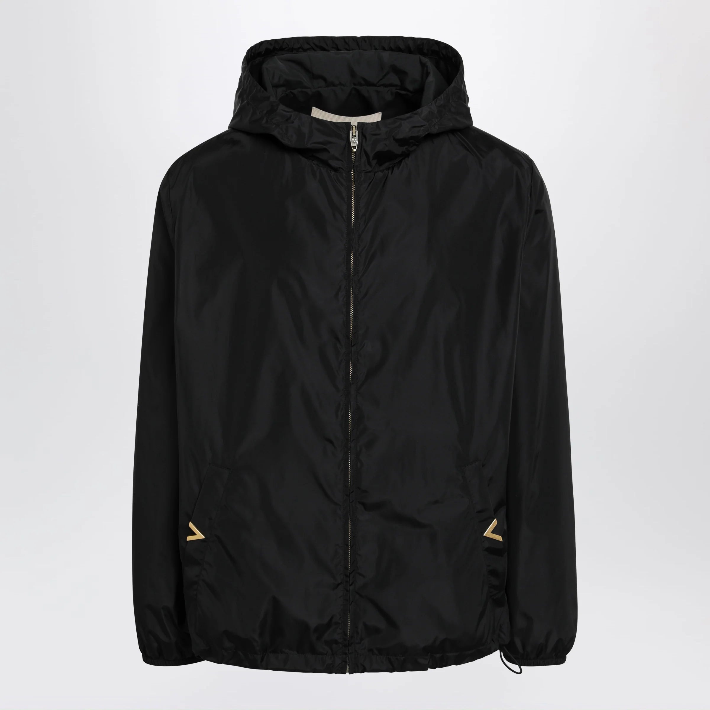 Valentino Black windbreaker with Vgold detail