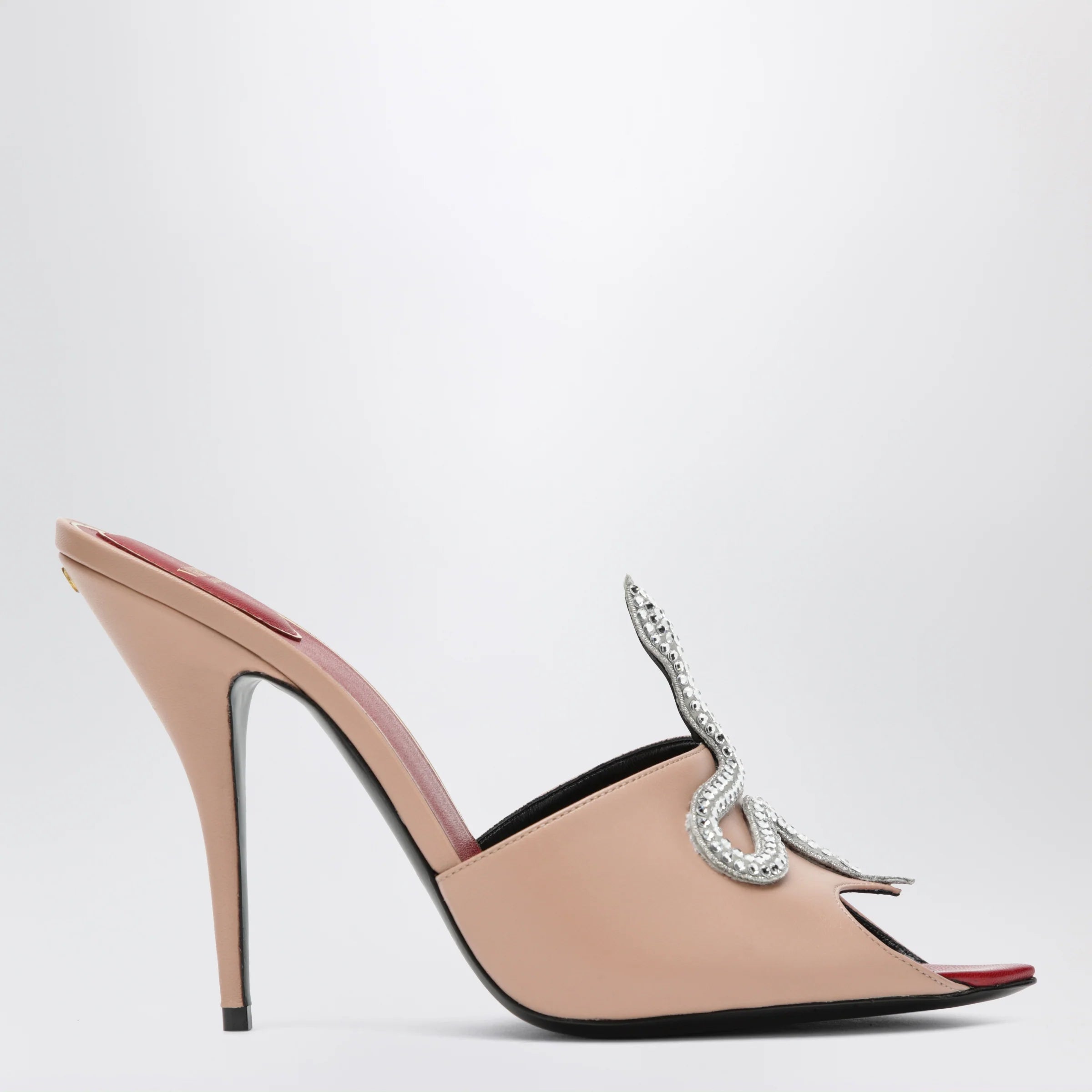 Valentino Garavani Powder pink Slide sandal Coeur Vipère in kidskin