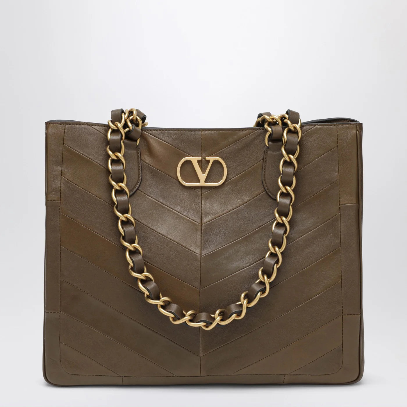 Valentino Garavani Laseine shopping bag in tundra green