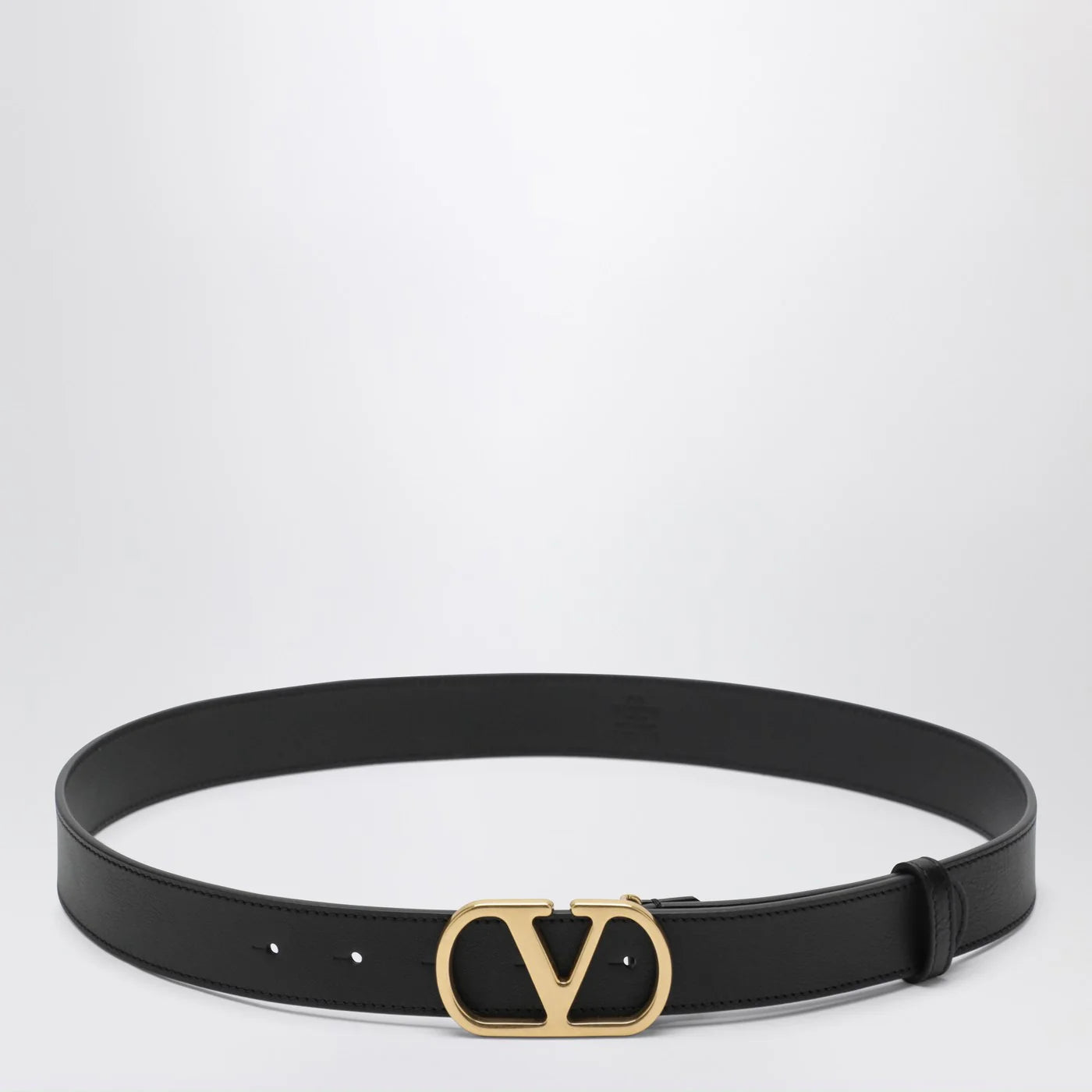 Valentino Garavani Black 3 cm Vlogo Signature leather belt