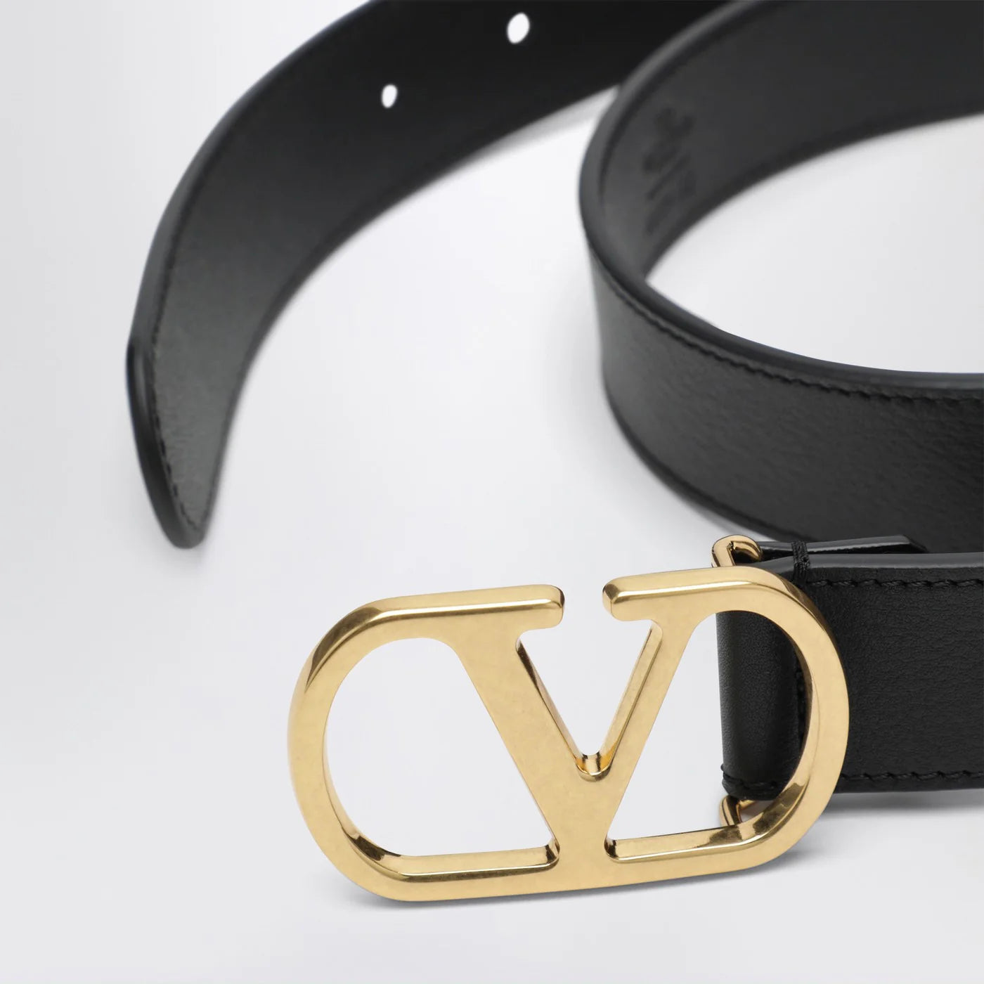 Valentino Garavani Black 3 cm Vlogo Signature leather belt