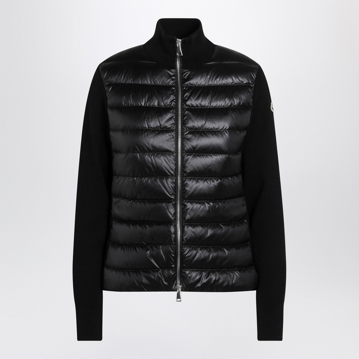 Moncler Black padded wool zip cardigan