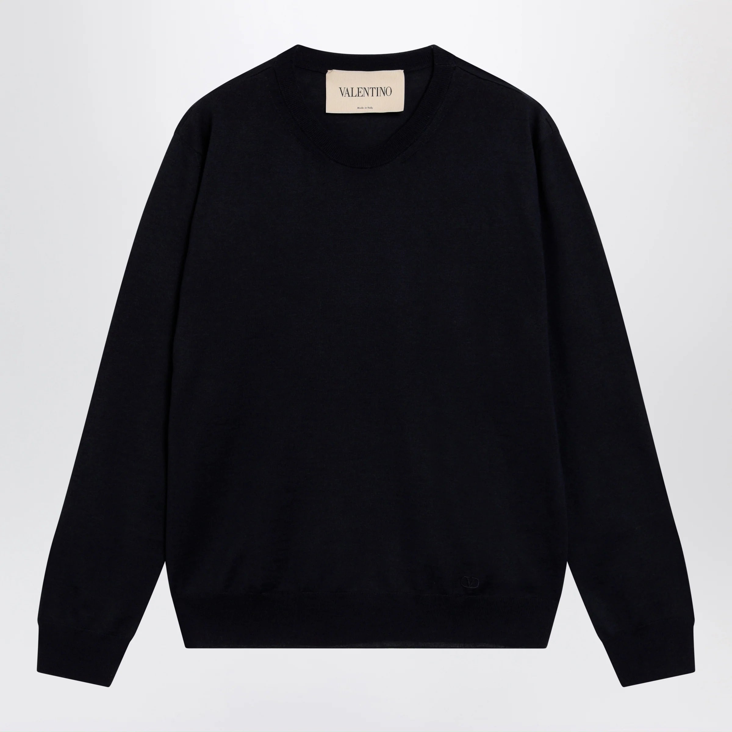 Valentino Navy blue wool crewneck sweater