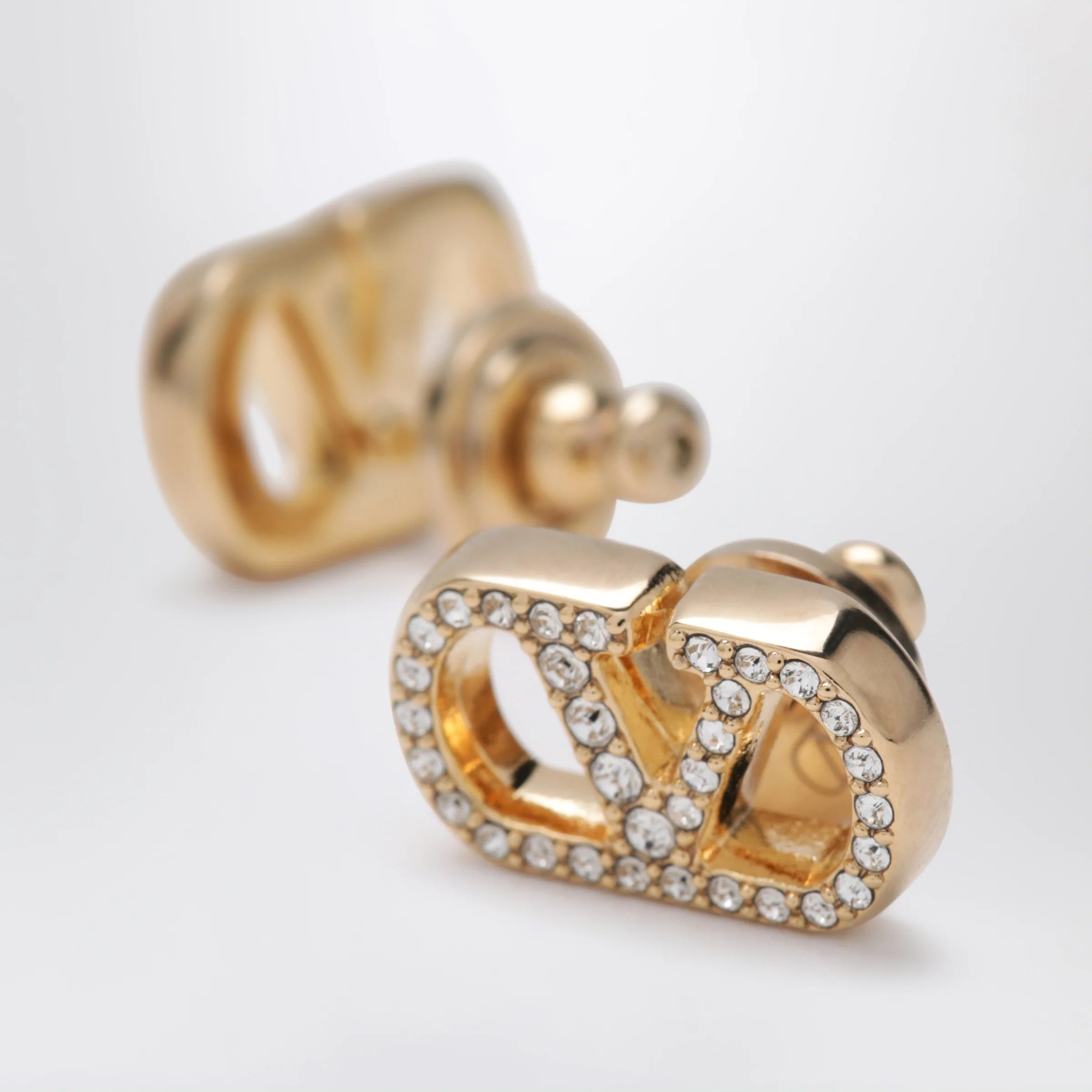 Valentino Garavani Gold-tone VLogo Signature earrings with Swarovski crystals