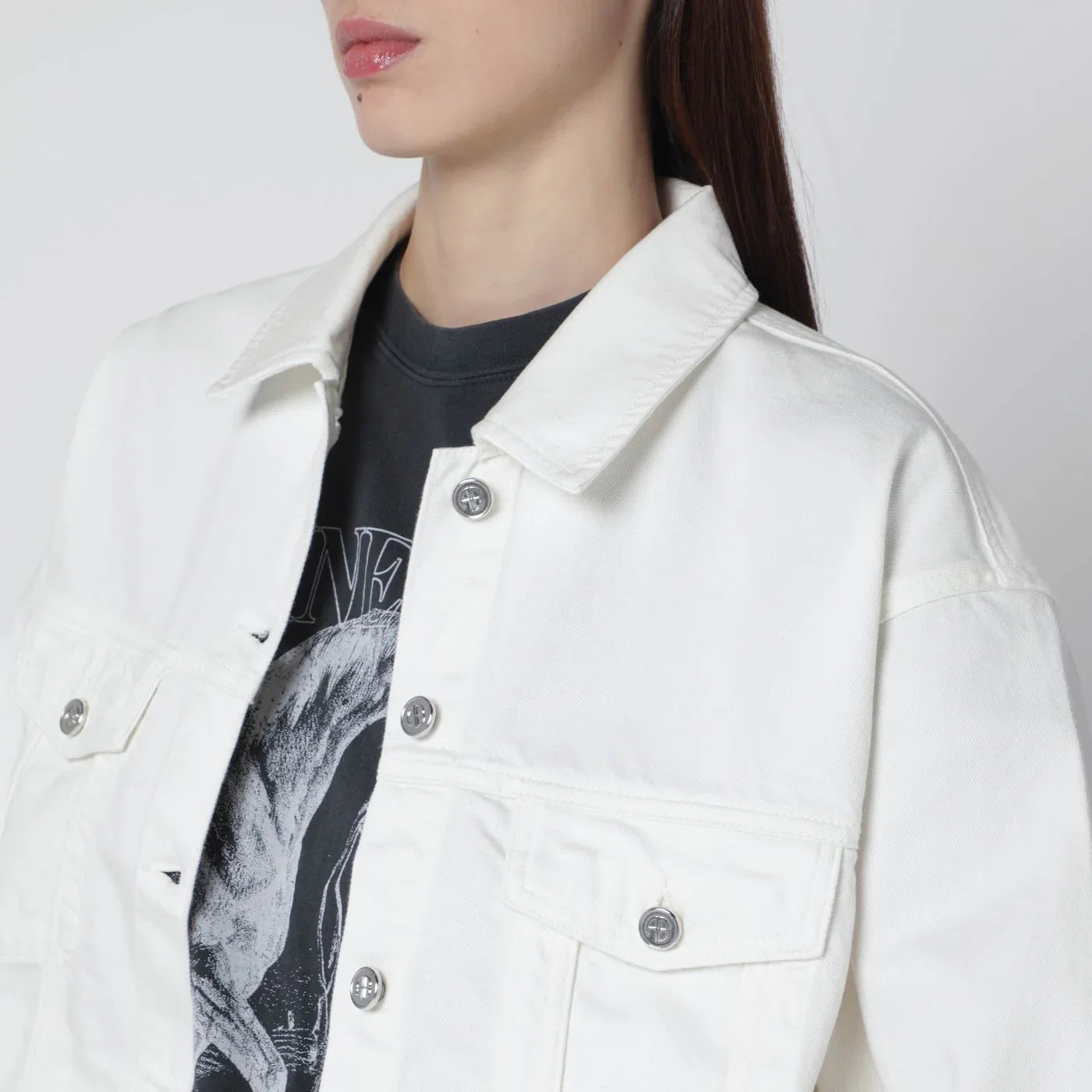 ANINE BING Ecru organic denim jacket
