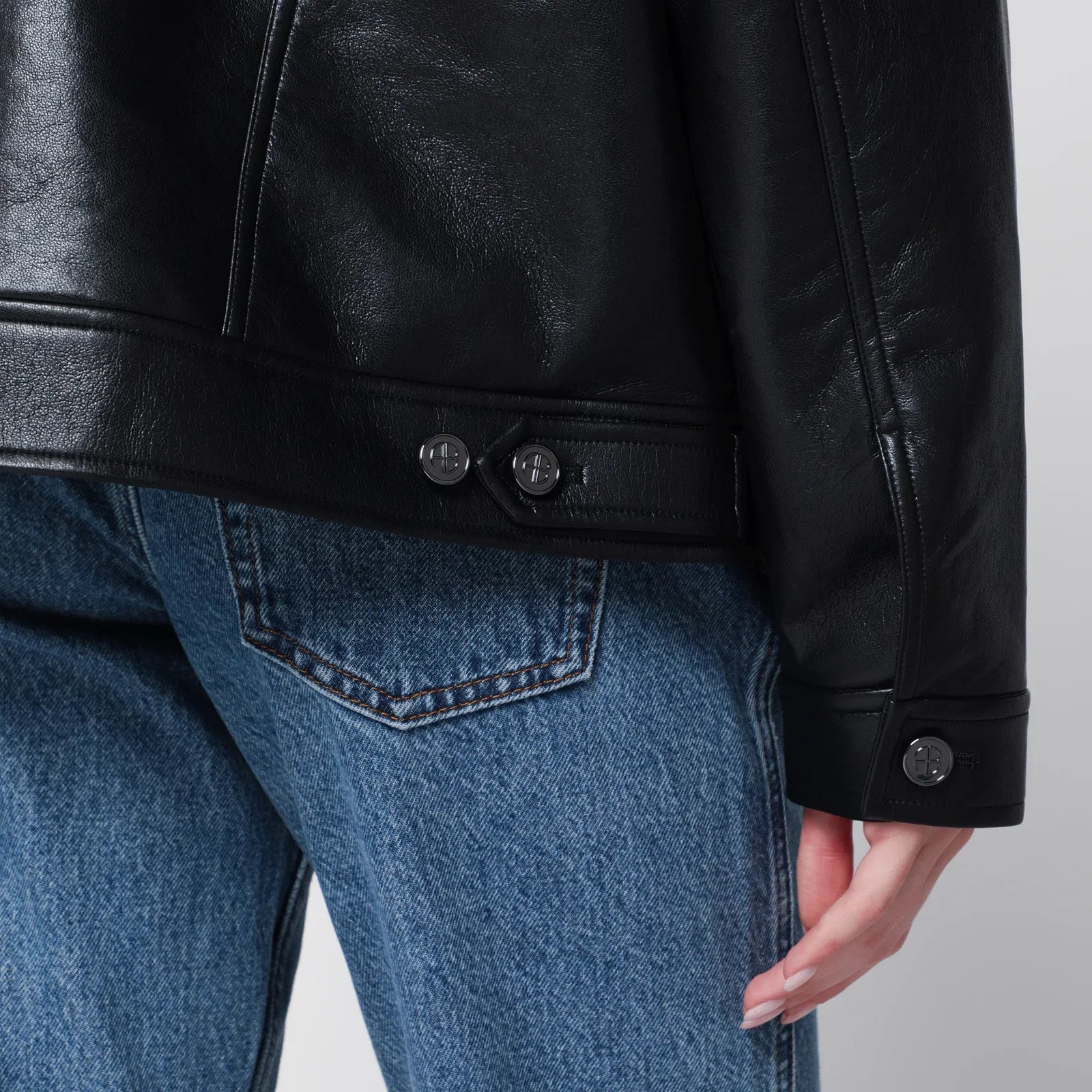 ANINE BING Black regenerated leather jacket