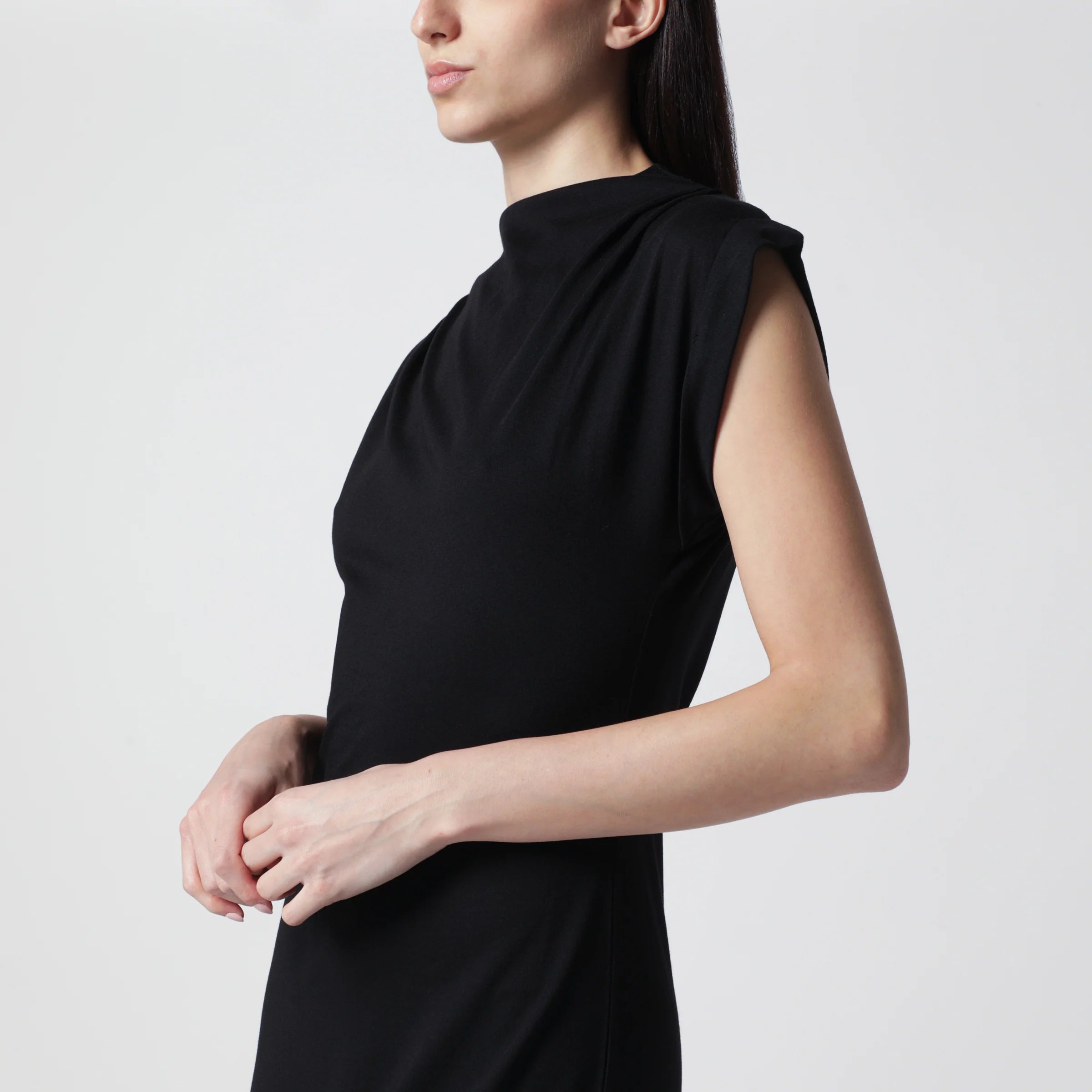 ANINE BING Alix black cotton-blend dress