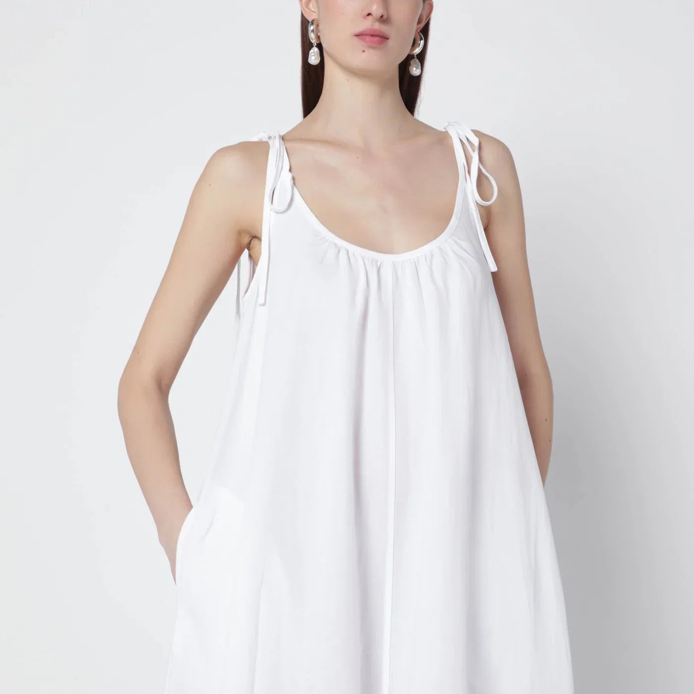ANINE BING White linen-blend dress