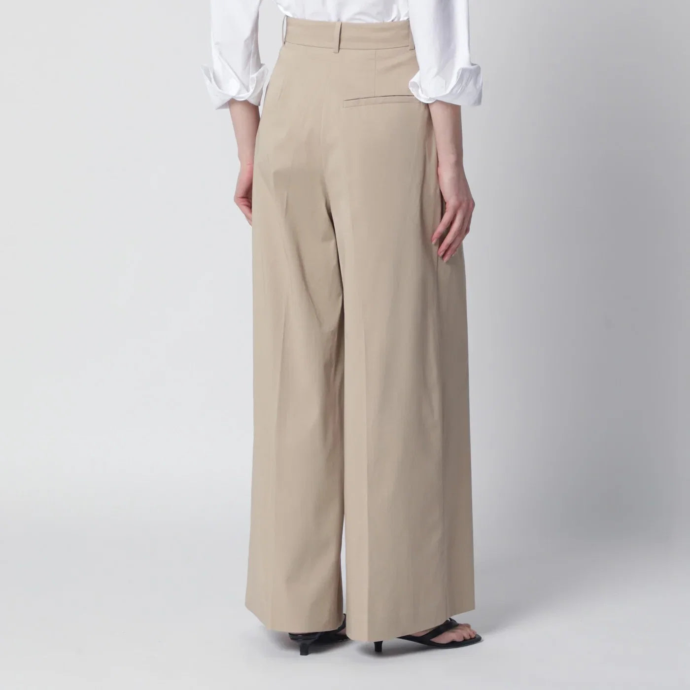 ANINE BING Beige Lou trousers with pleats