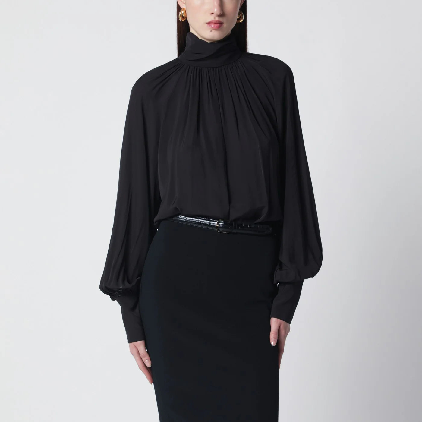 ANINE BING Black Anne viscose blouse