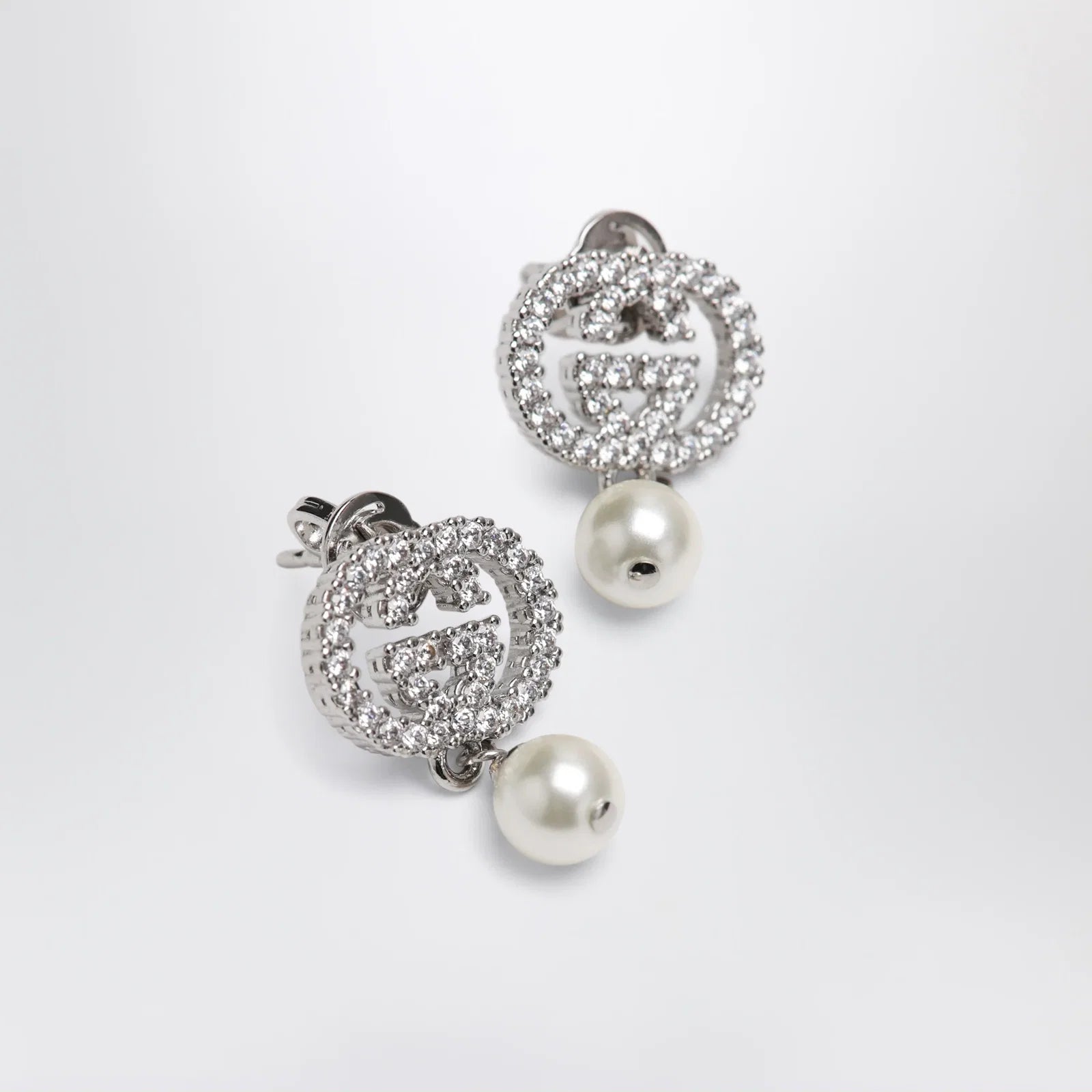 GUCCI GG earrings with crystals and pearls