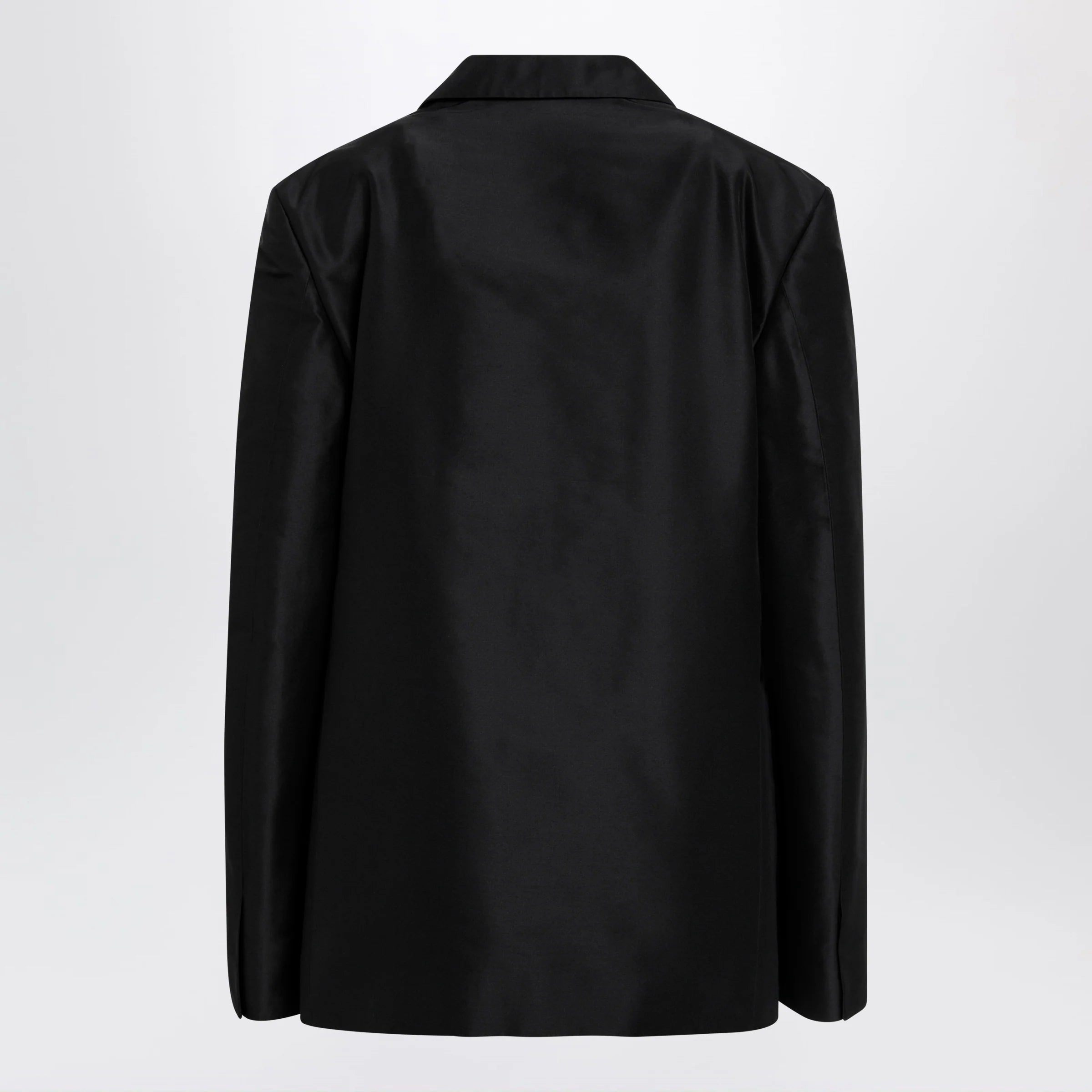 GUCCI Oversized fine silk faille jacket in black