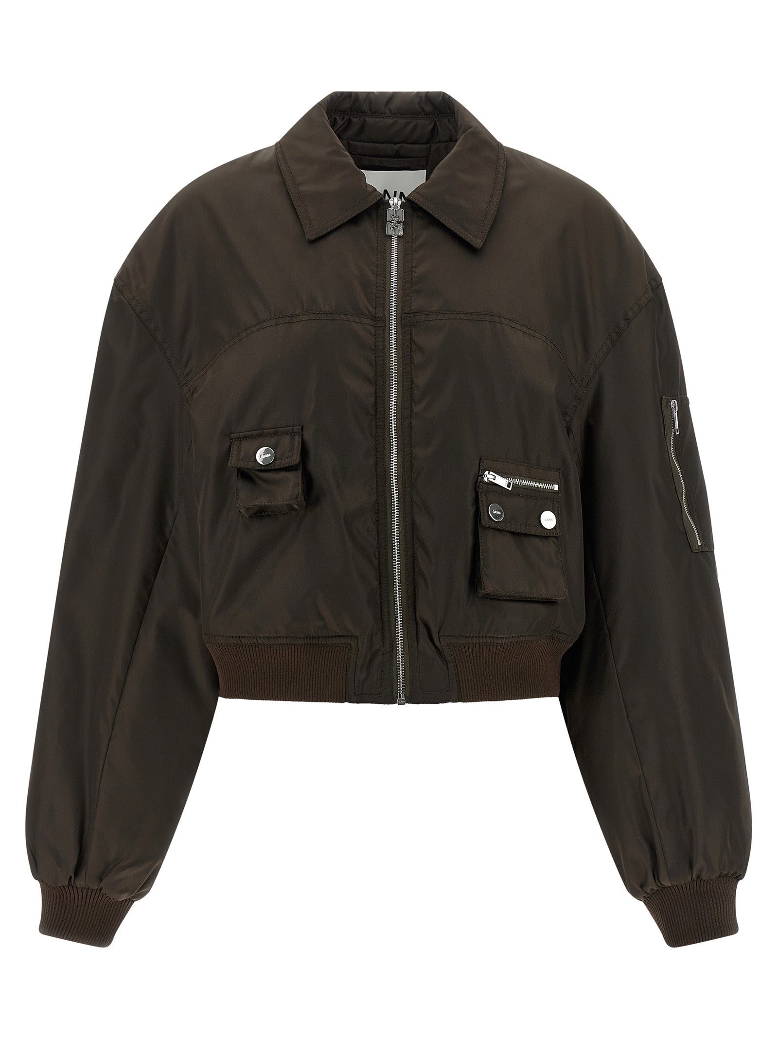 Ganni Duchesse Nylon Bomber Jacket