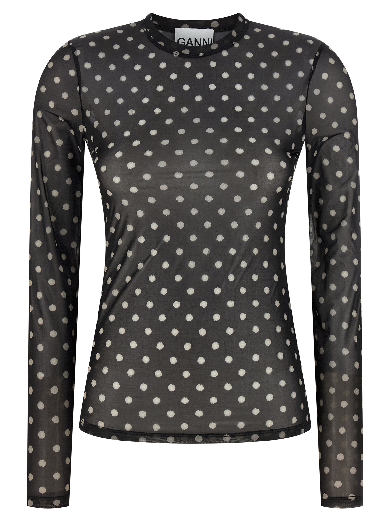 Ganni Printed Sheer Sweater