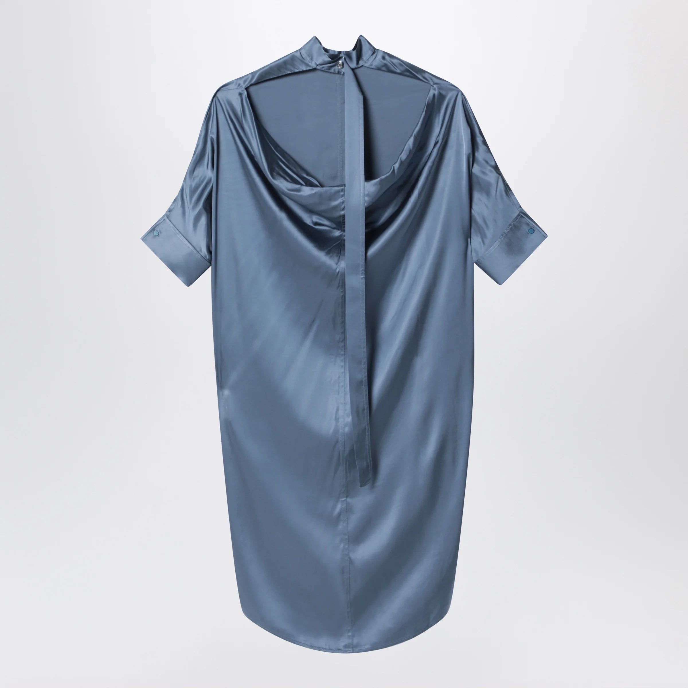 Acne Studios Satin tunic dress Dirty blue