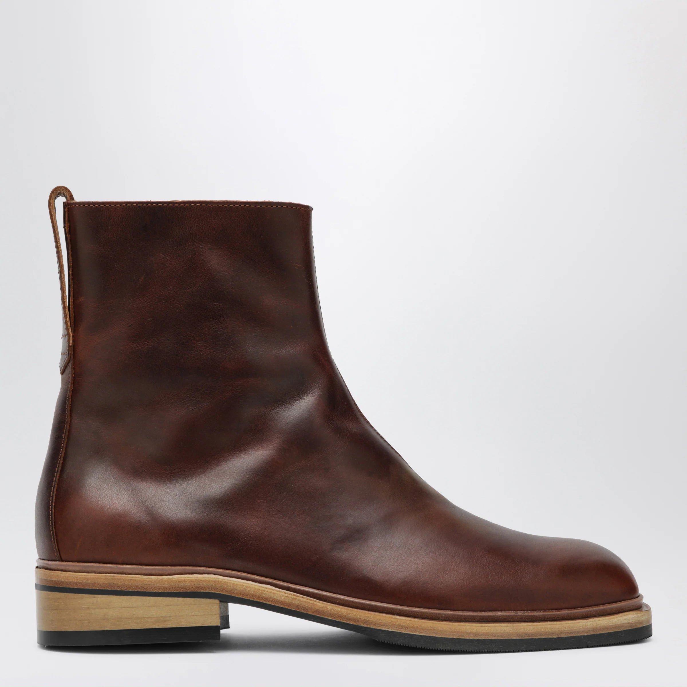Our Legacy Daimono boots in whisky-colored calfskin