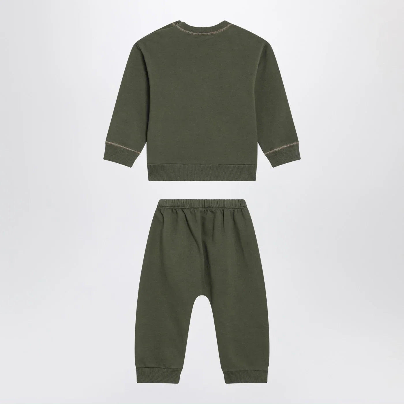 Teddy & Minou Moss green two-piece cotton suit