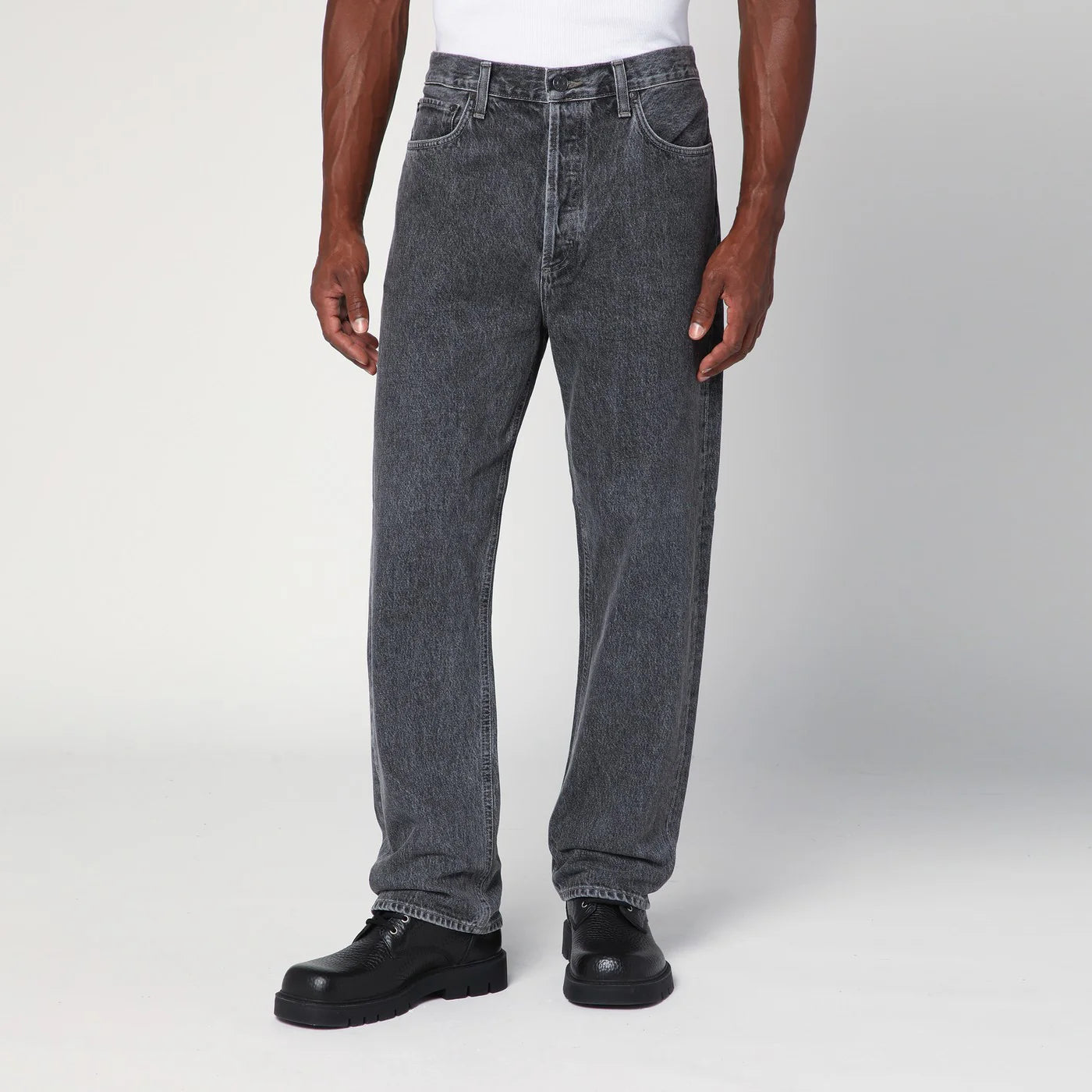 AGOLDE Washed-effect grey jeans