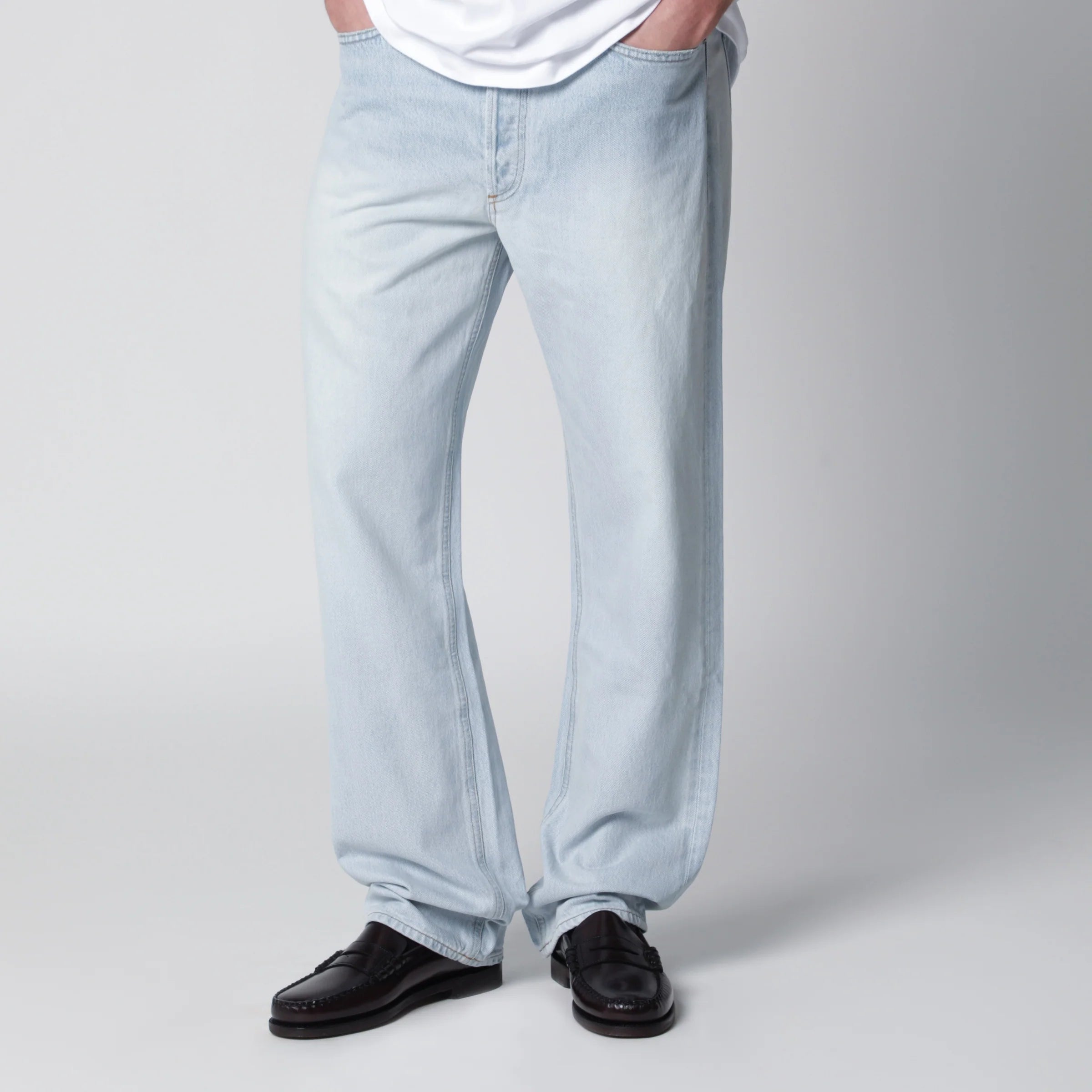 AGOLDE 90s straight-leg mid-rise jeans in light blue denim