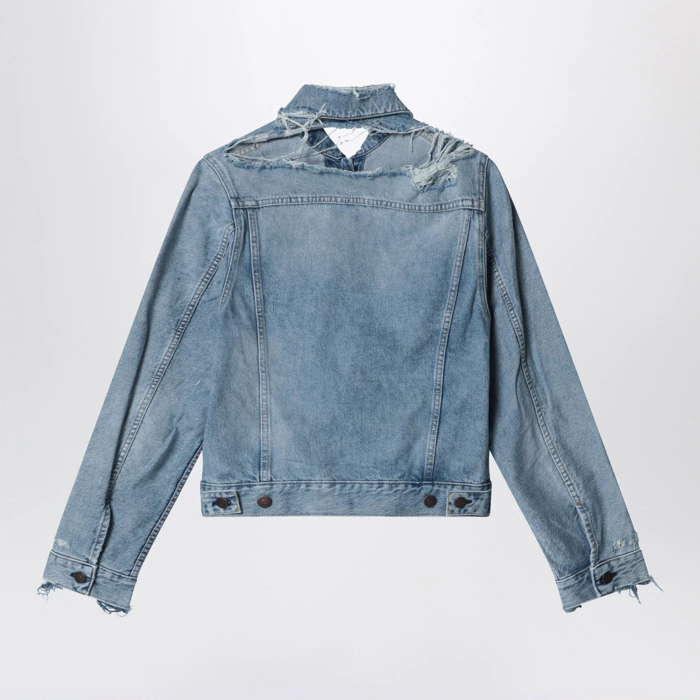 Acne Studios Distressed denim jacket Light blue