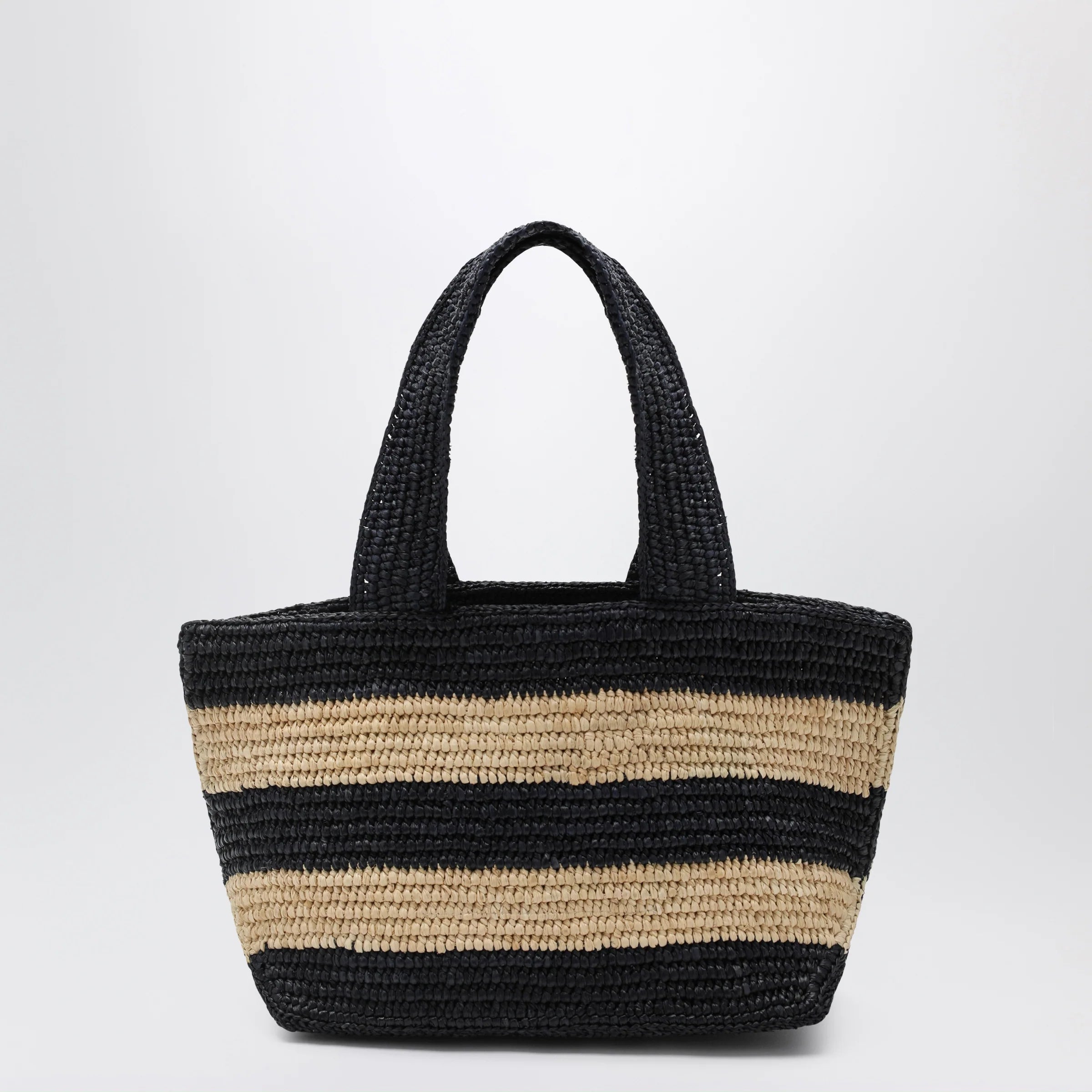 Patou Trapeze PM shopping bag in raffia
