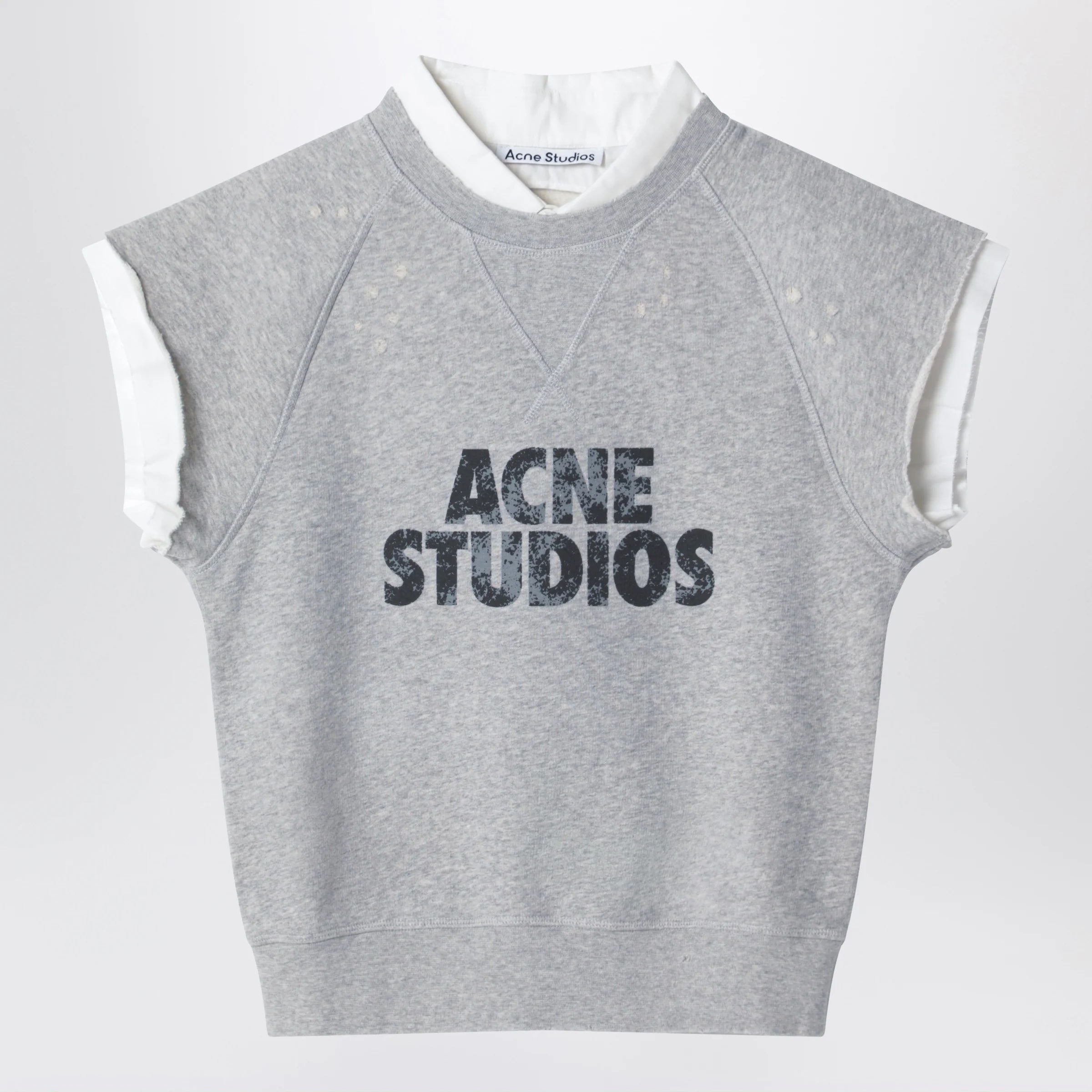 Acne Studios Layered fleece vest grey melange