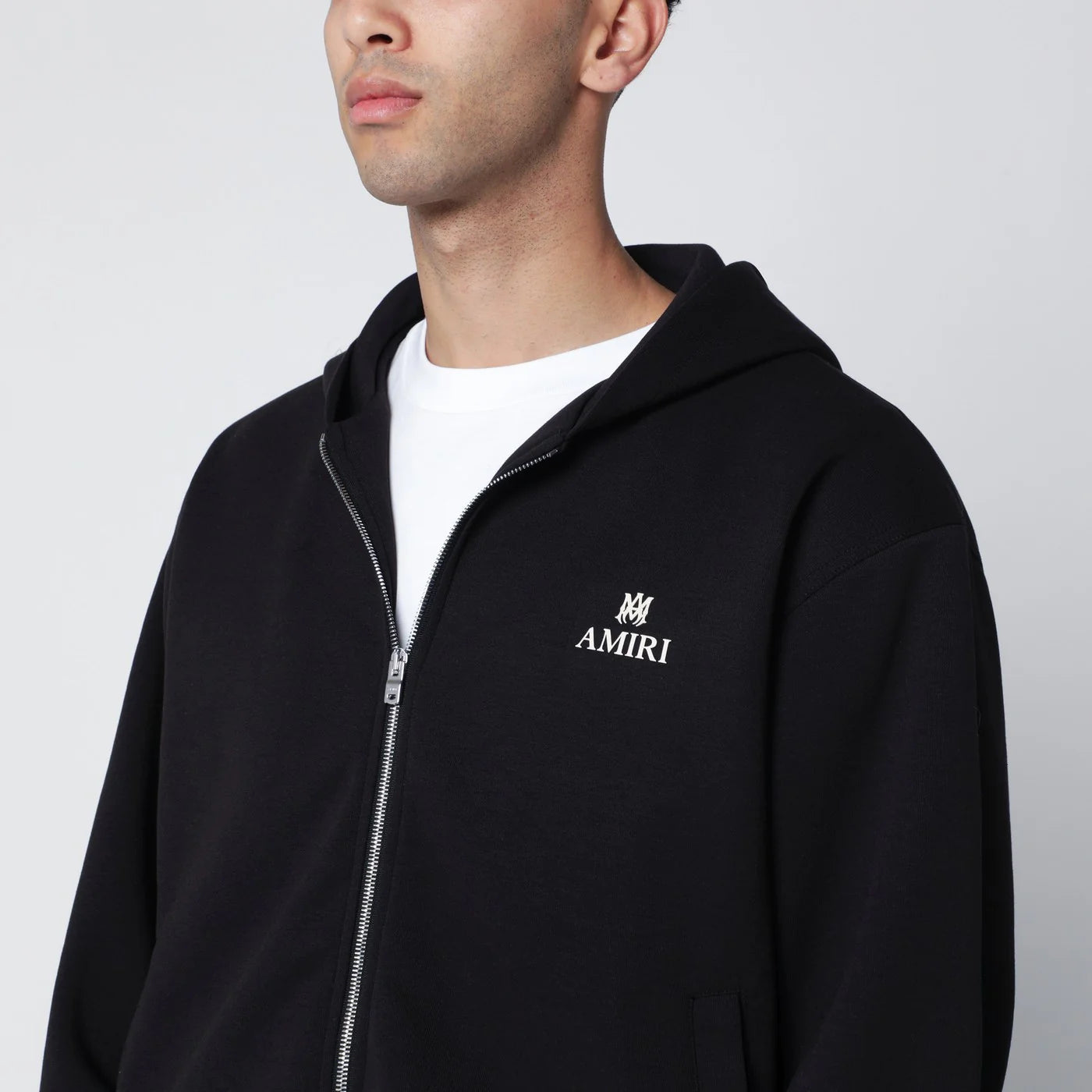 AMIRI Black cotton-blend zip sweatshirt