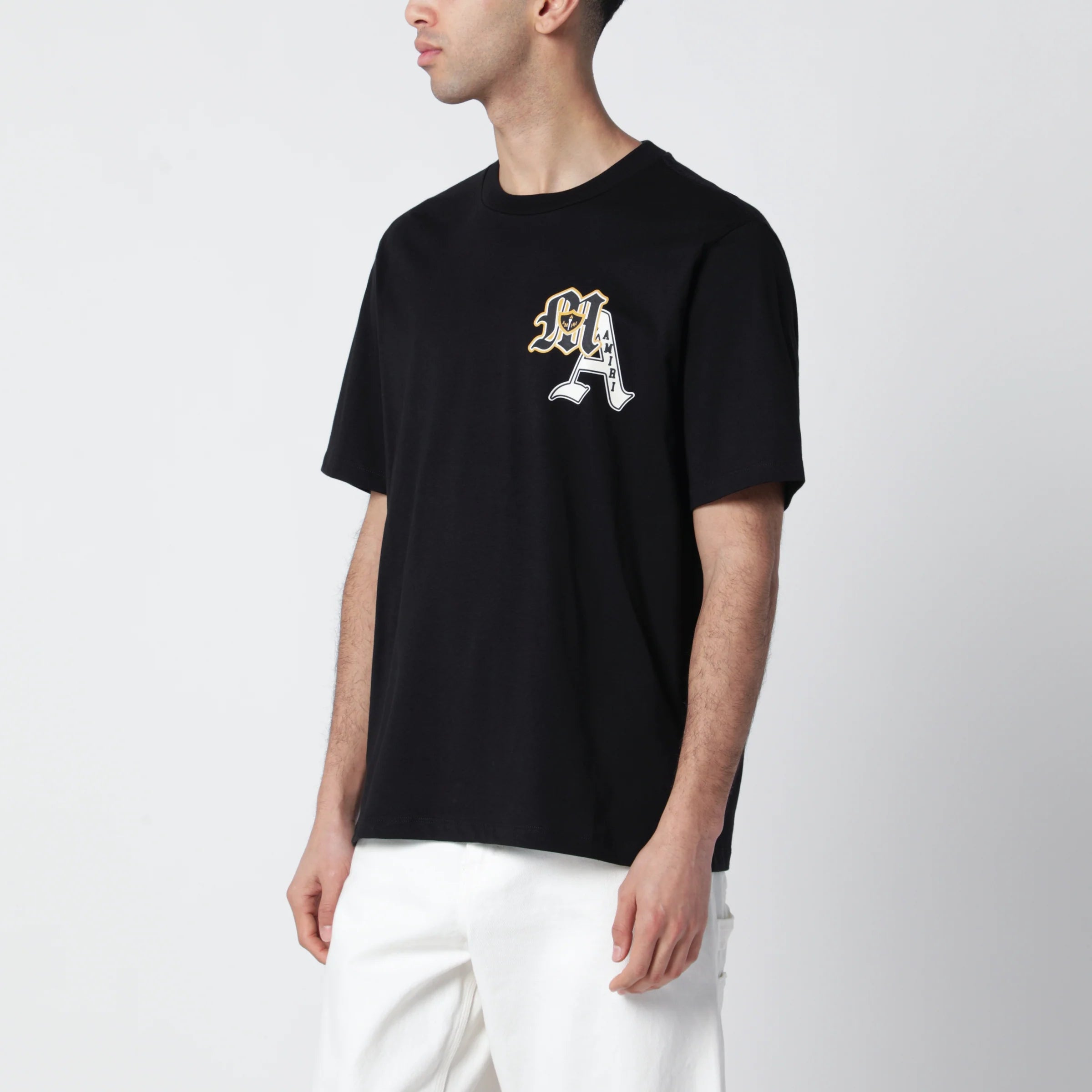 AMIRI Black Varsity Patch Cotton T-Shirt