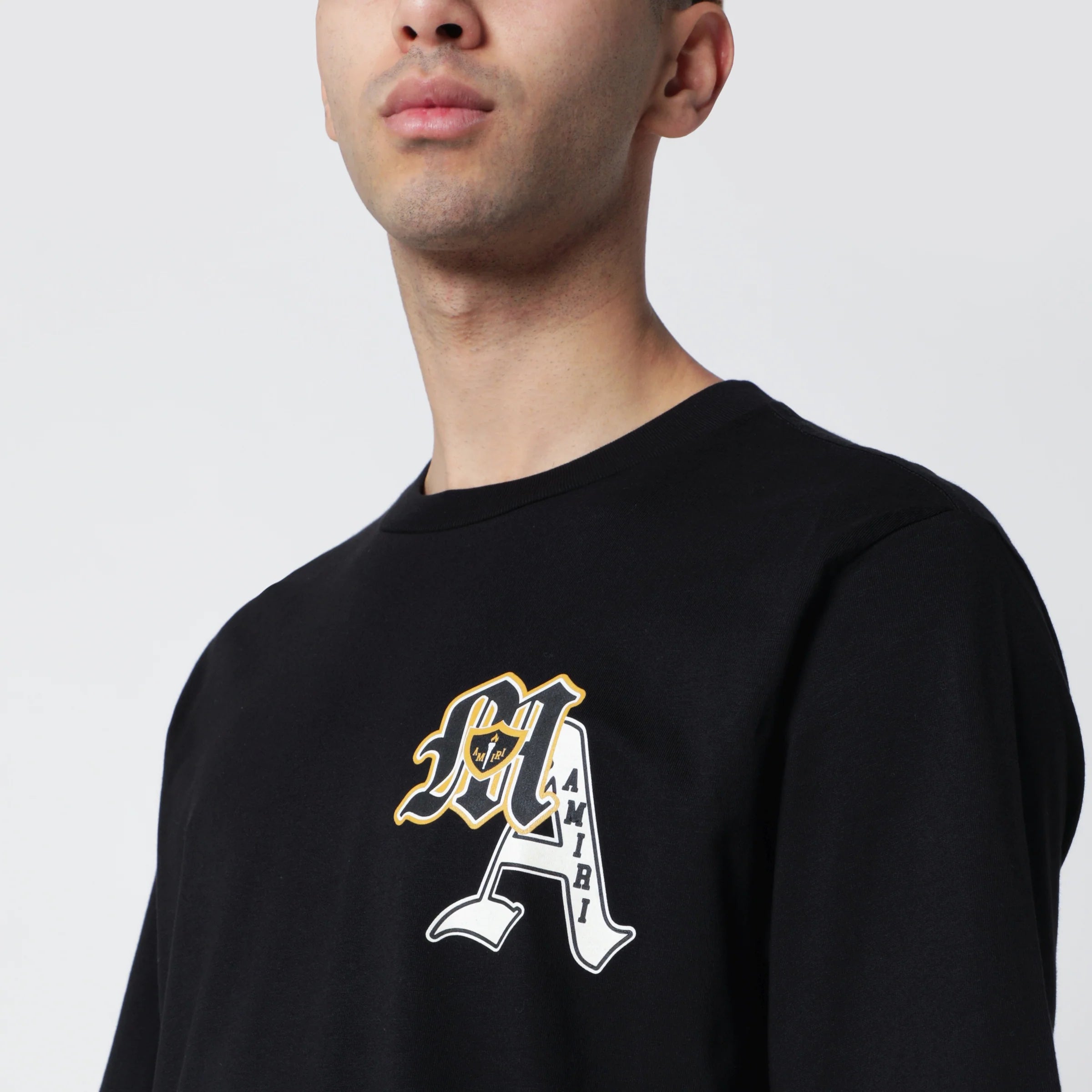 AMIRI Black Varsity Patch Cotton T-Shirt