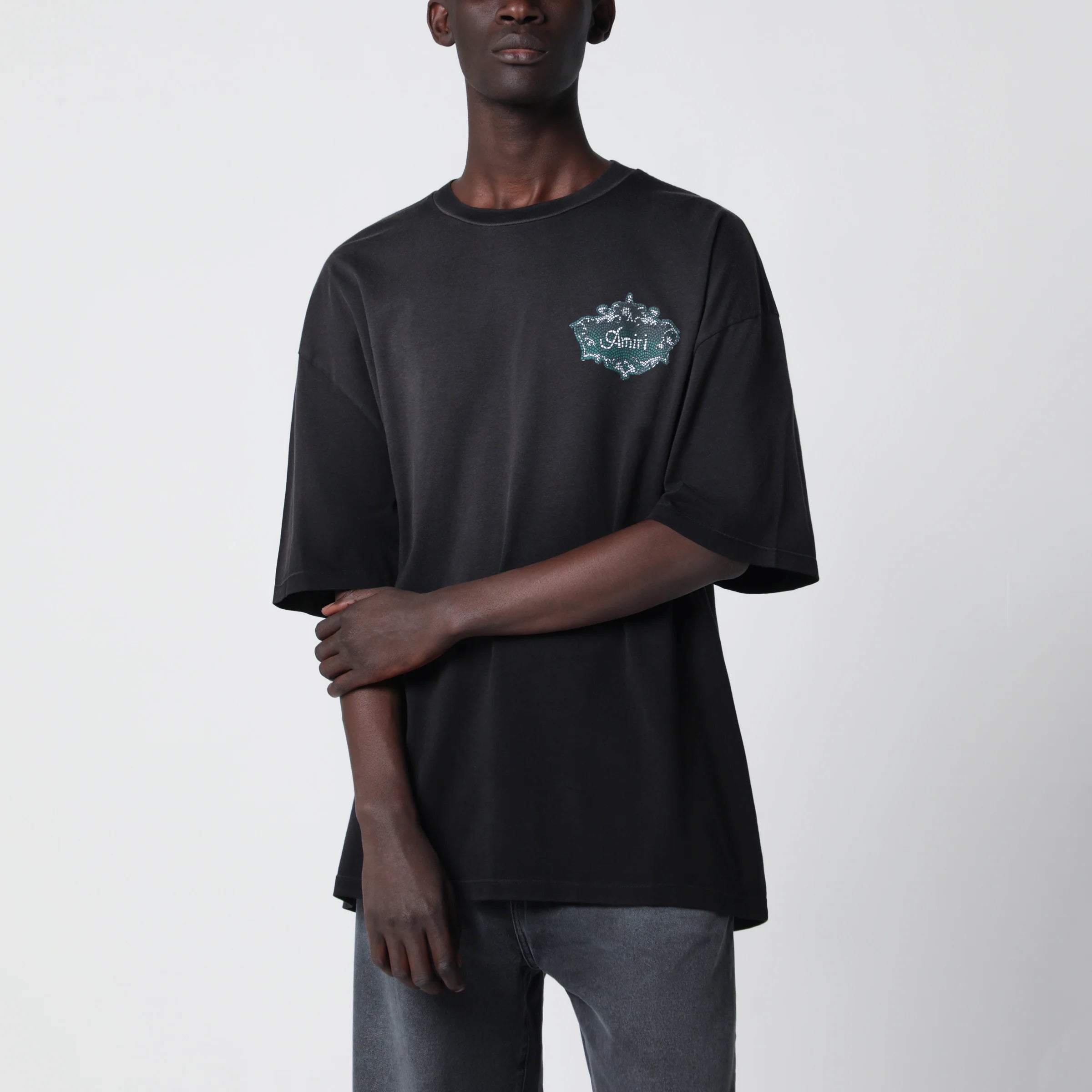 AMIRI Black Cotton T-Shirt With Logo