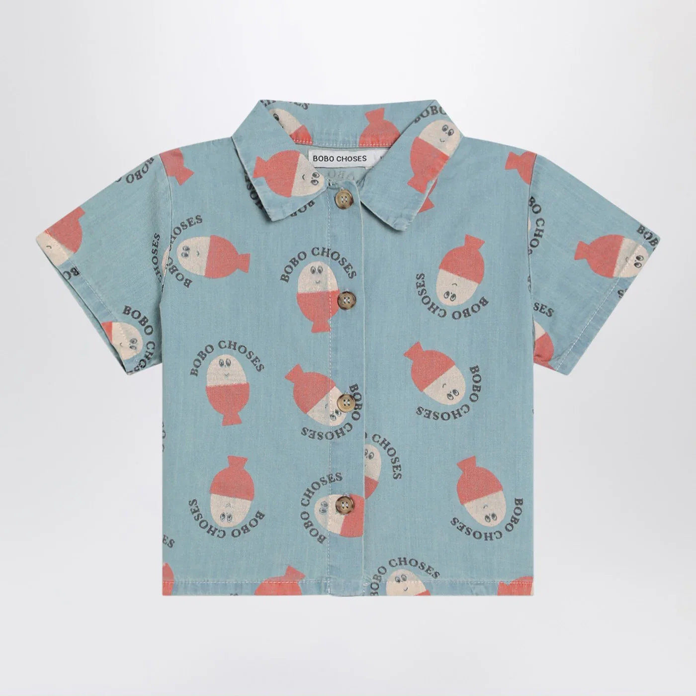 Bobo Choses Light blue Morning Egg shirt in denim
