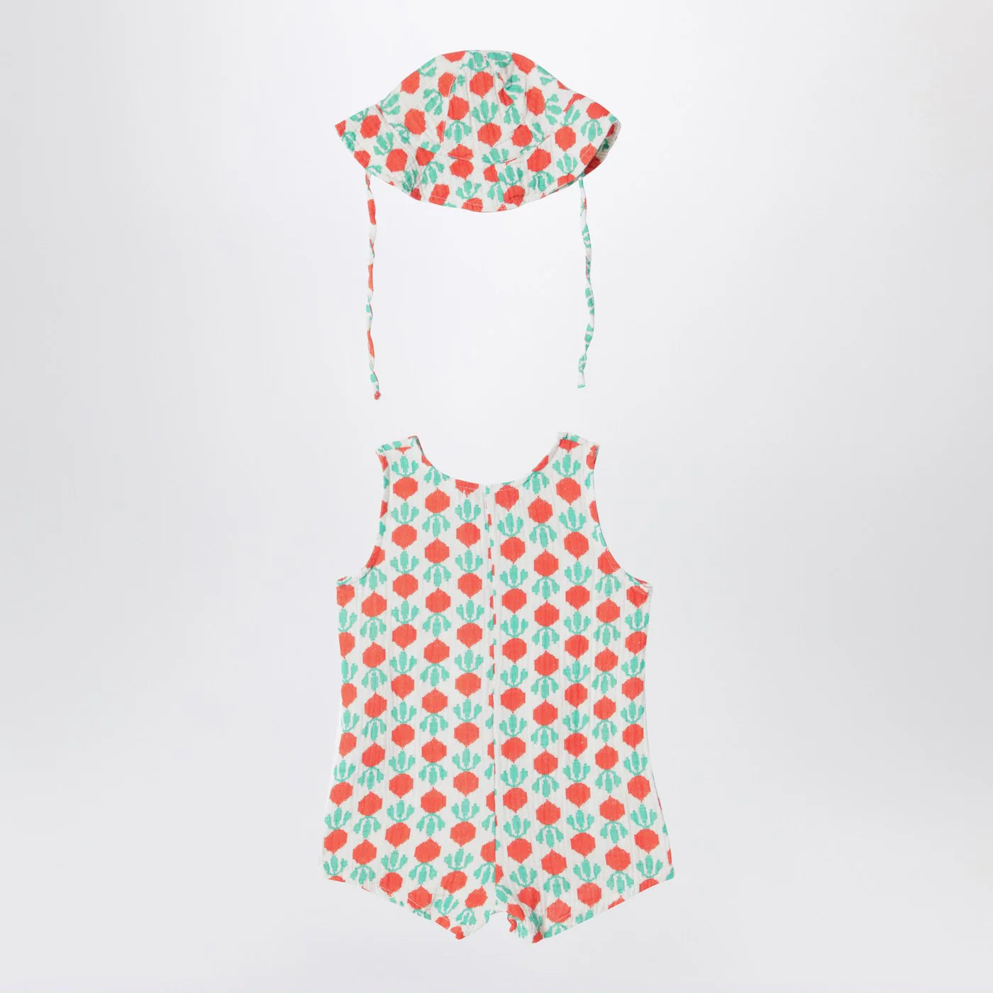 Bobo Choses Sleeveless romper with radish hat