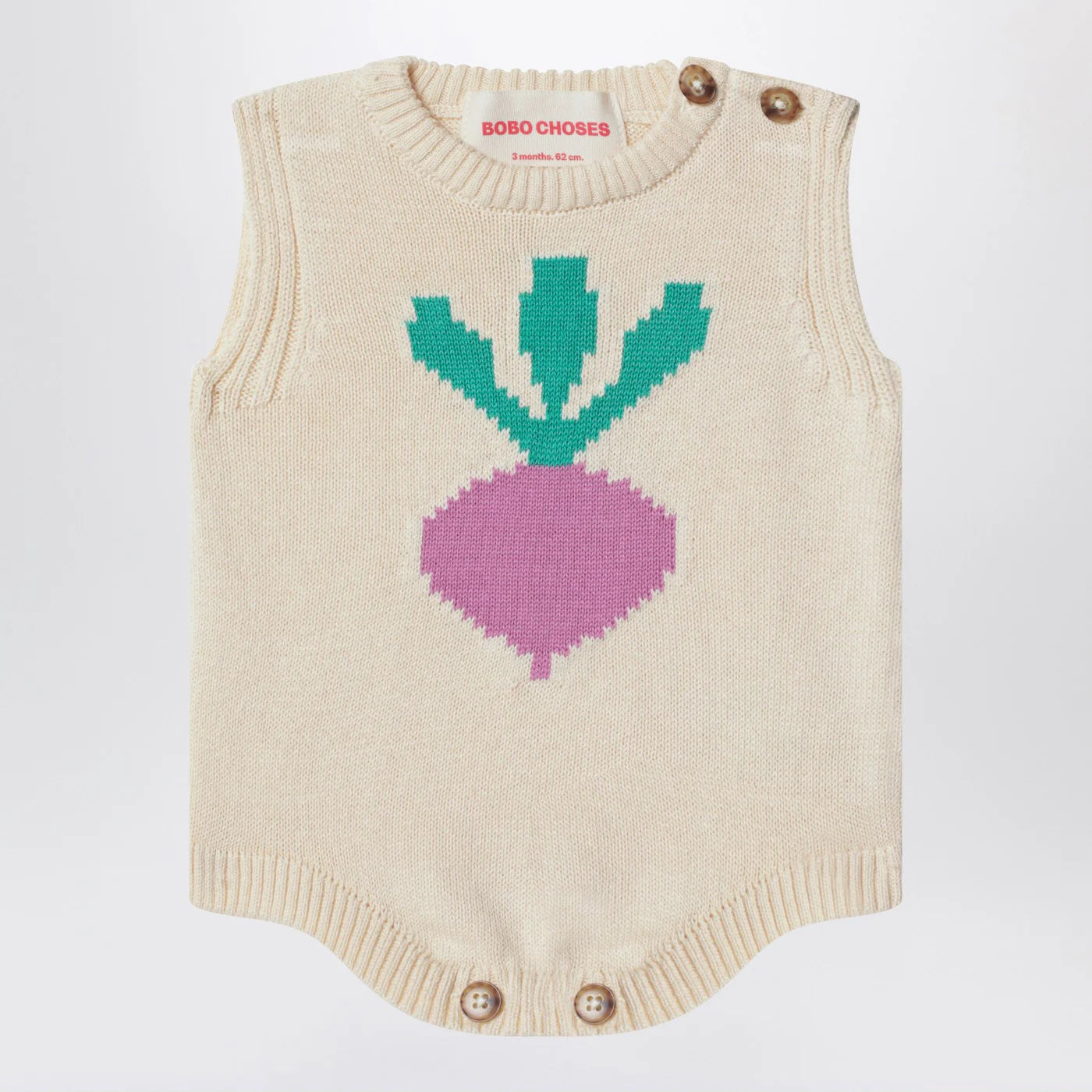 Bobo Choses Radish romper in cotton knit