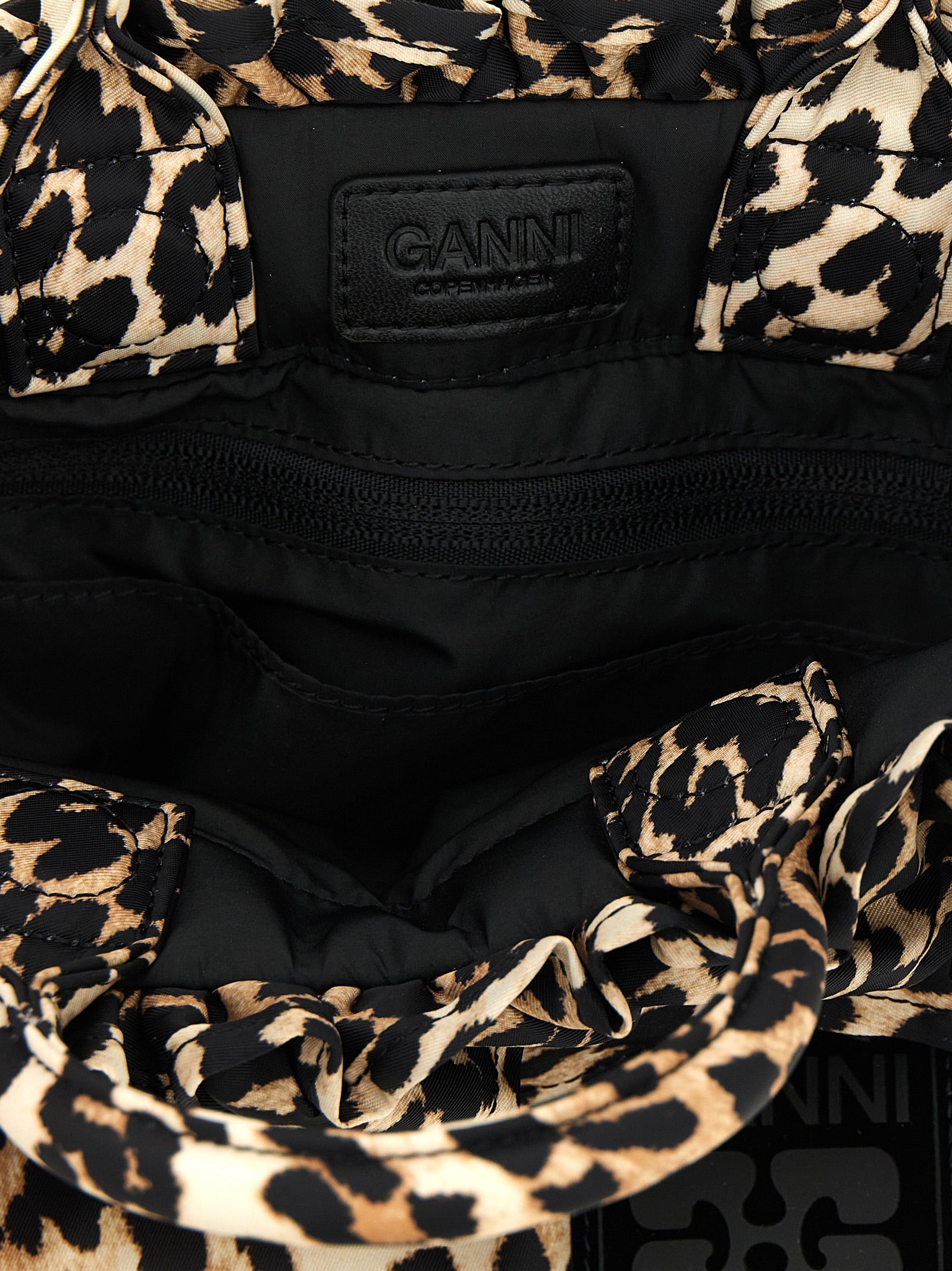 Ganni Mini Shopper Ruffle Print Handbag
