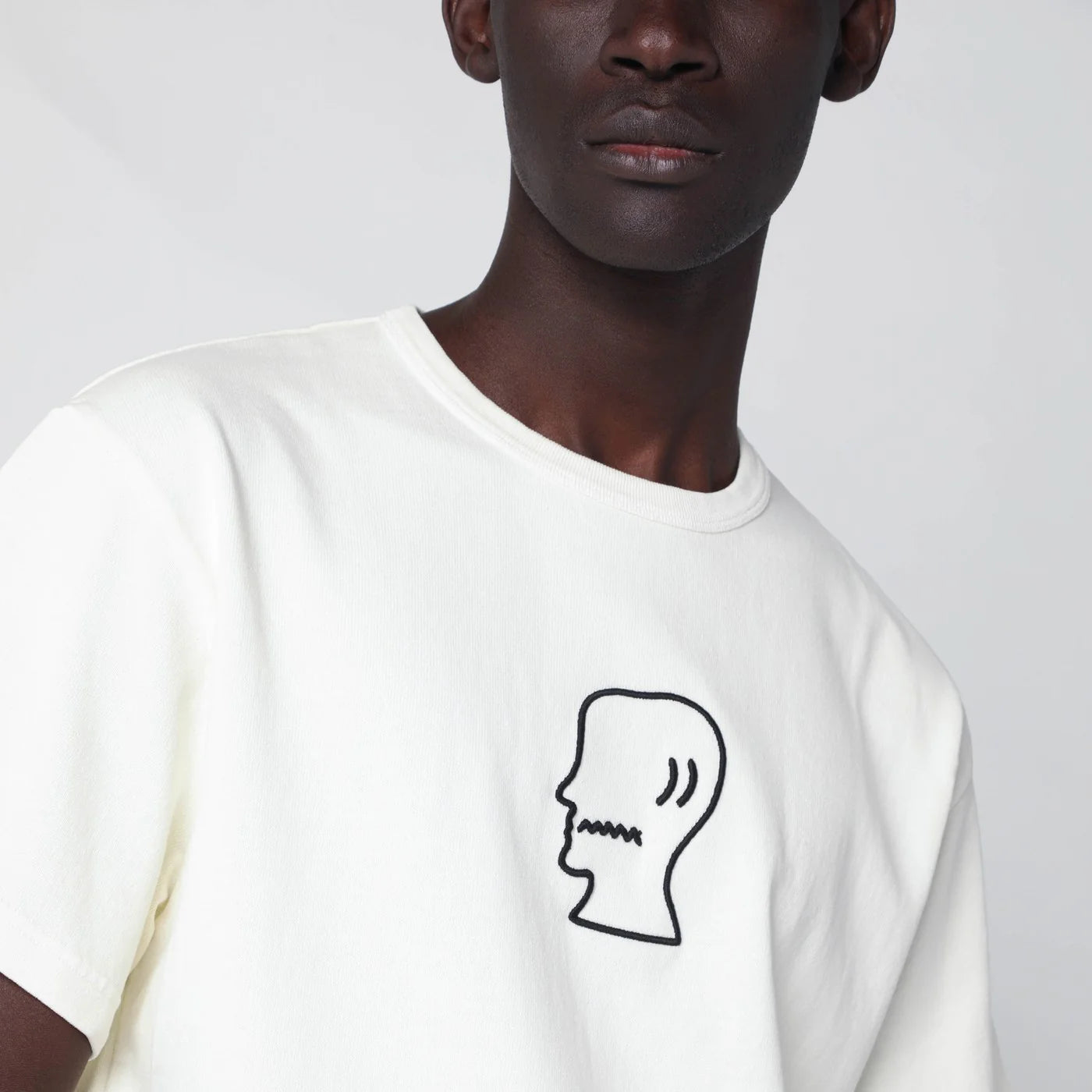 Brain Dead White T-shirt with embroidered logo