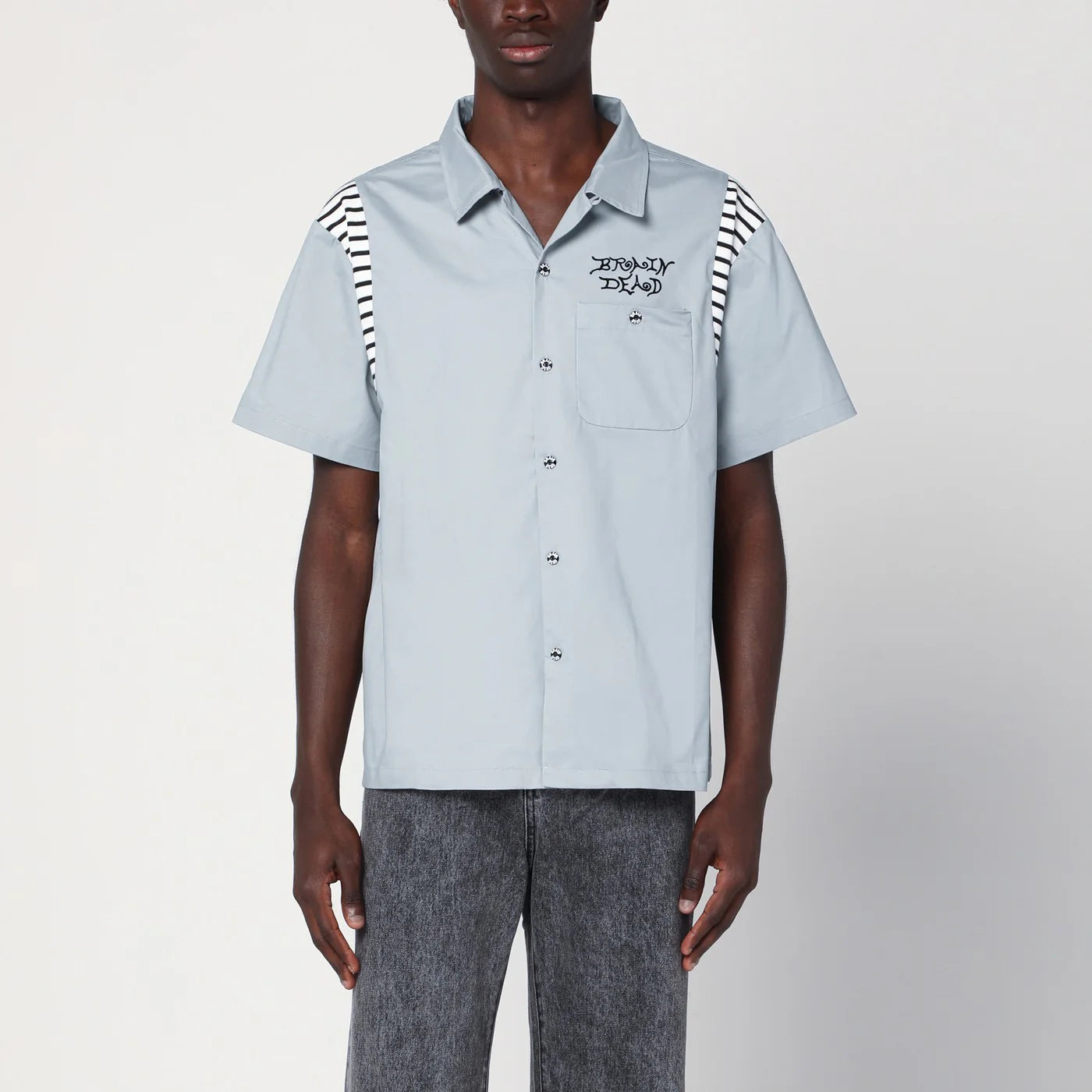 Brain Dead Grey/blue cotton shirt