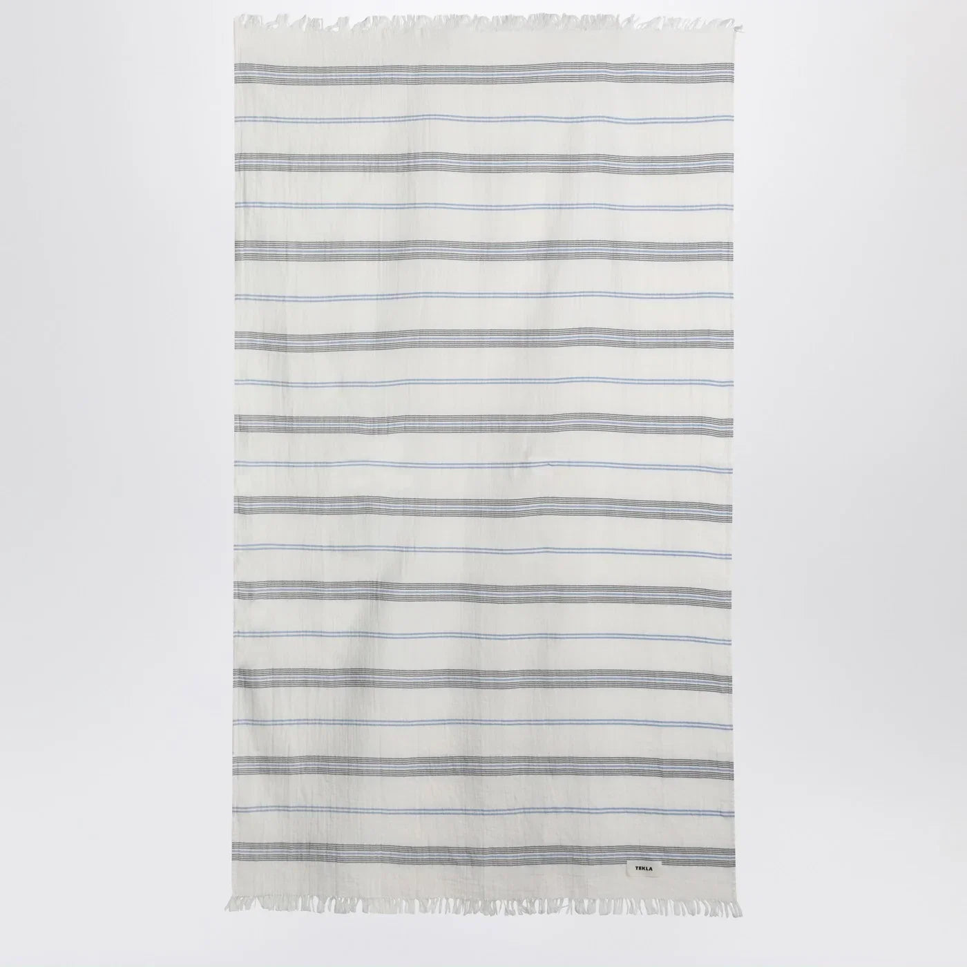 Tekla White beach towel with striped pattern