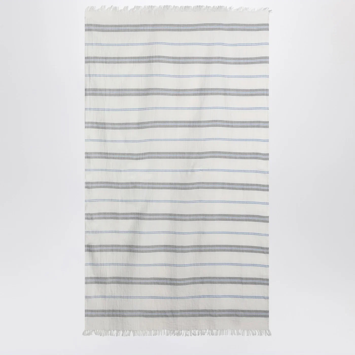 Tekla White beach towel with striped pattern