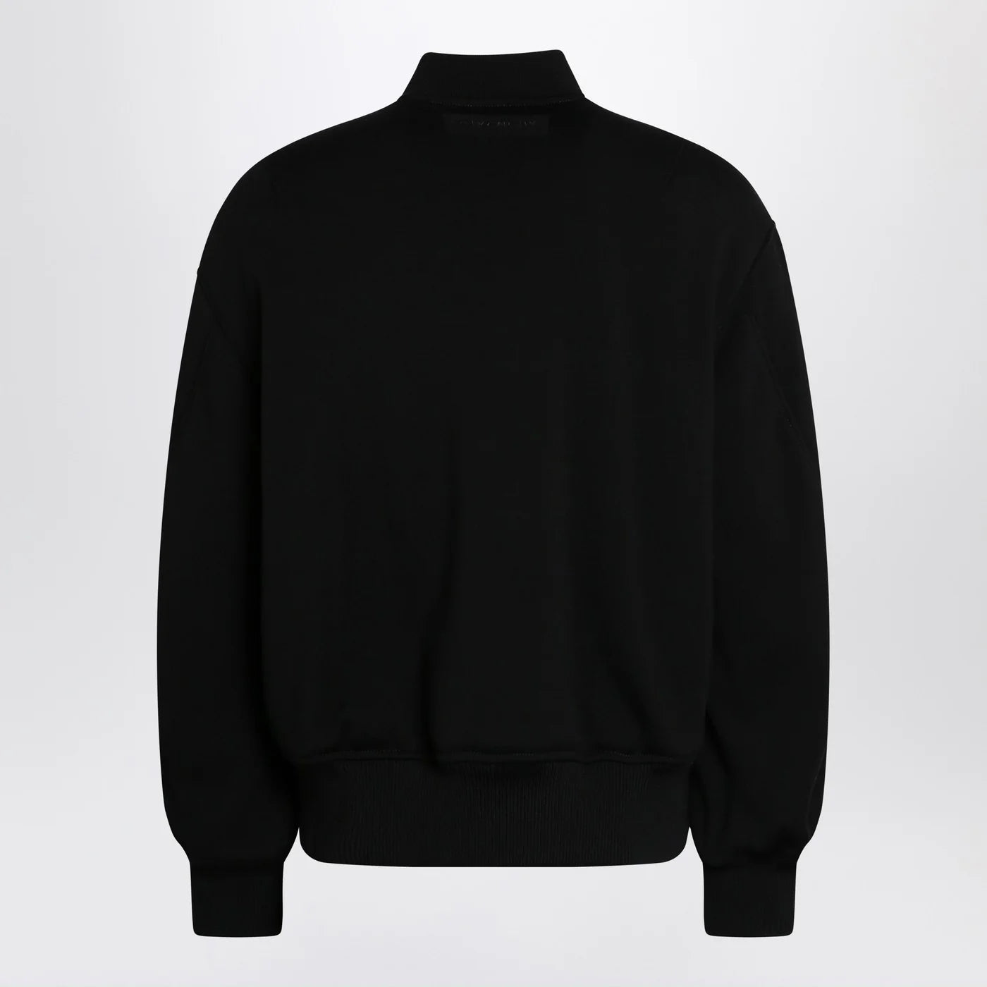 Givenchy Black leather bomber jacket with wool sleeves