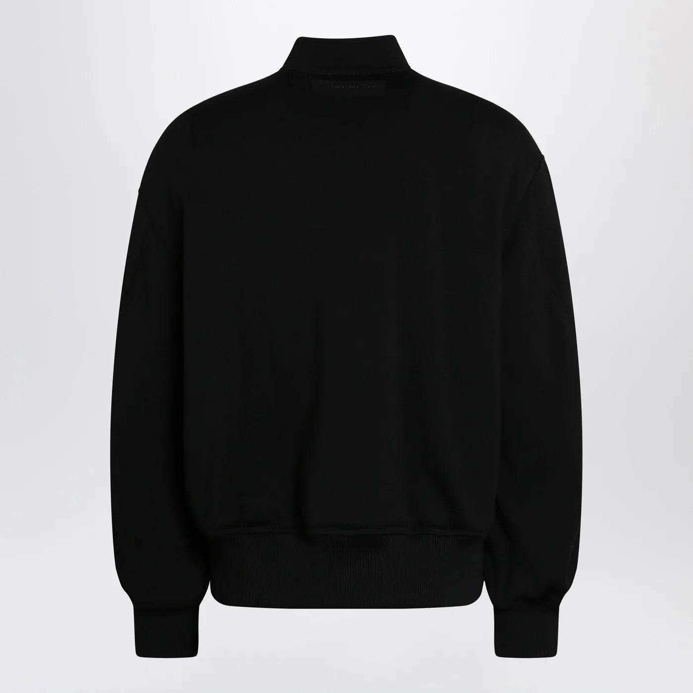 Givenchy Black leather bomber jacket with wool sleeves