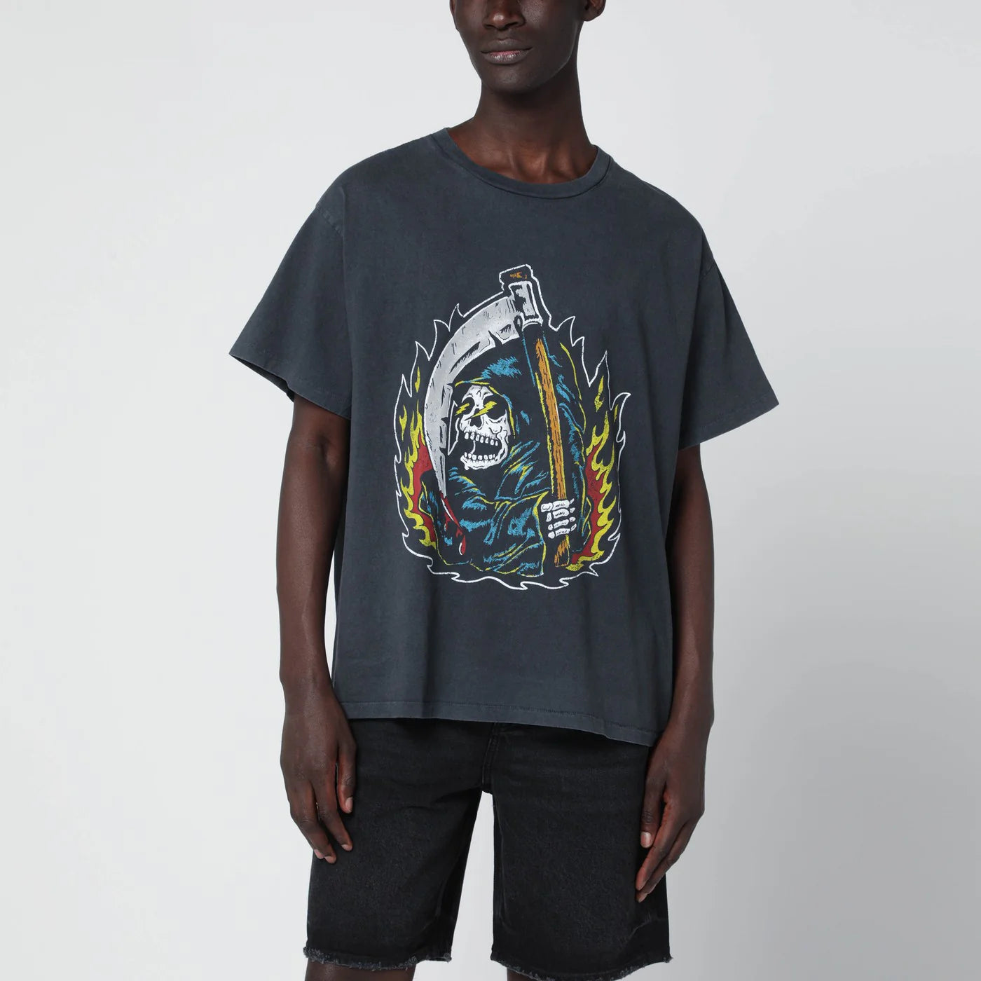 Gallery Dept. Black Big Reaper ATK vintage-effect T-shirt