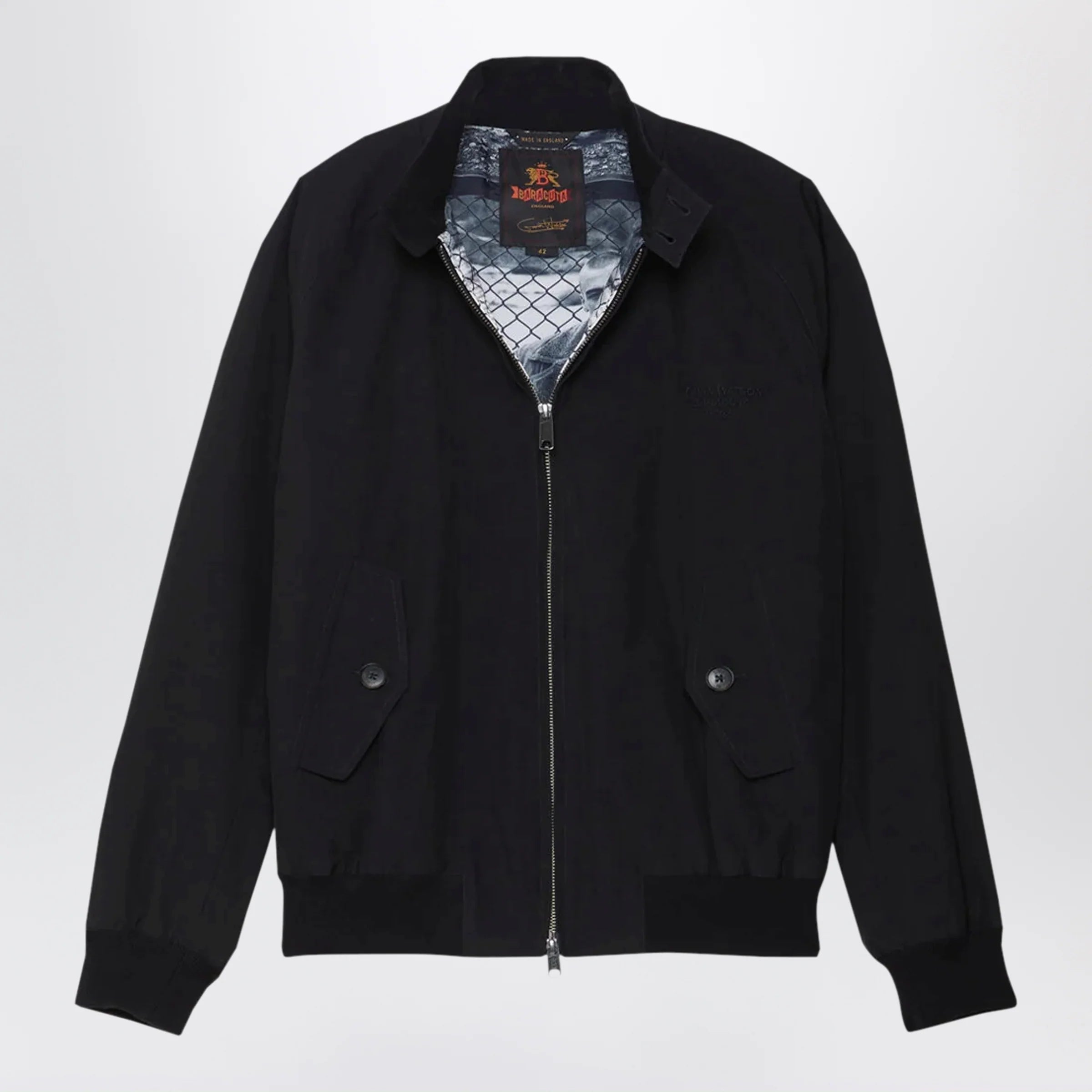 Baracuta Black G9 Gavin Watson jacket with printed lining