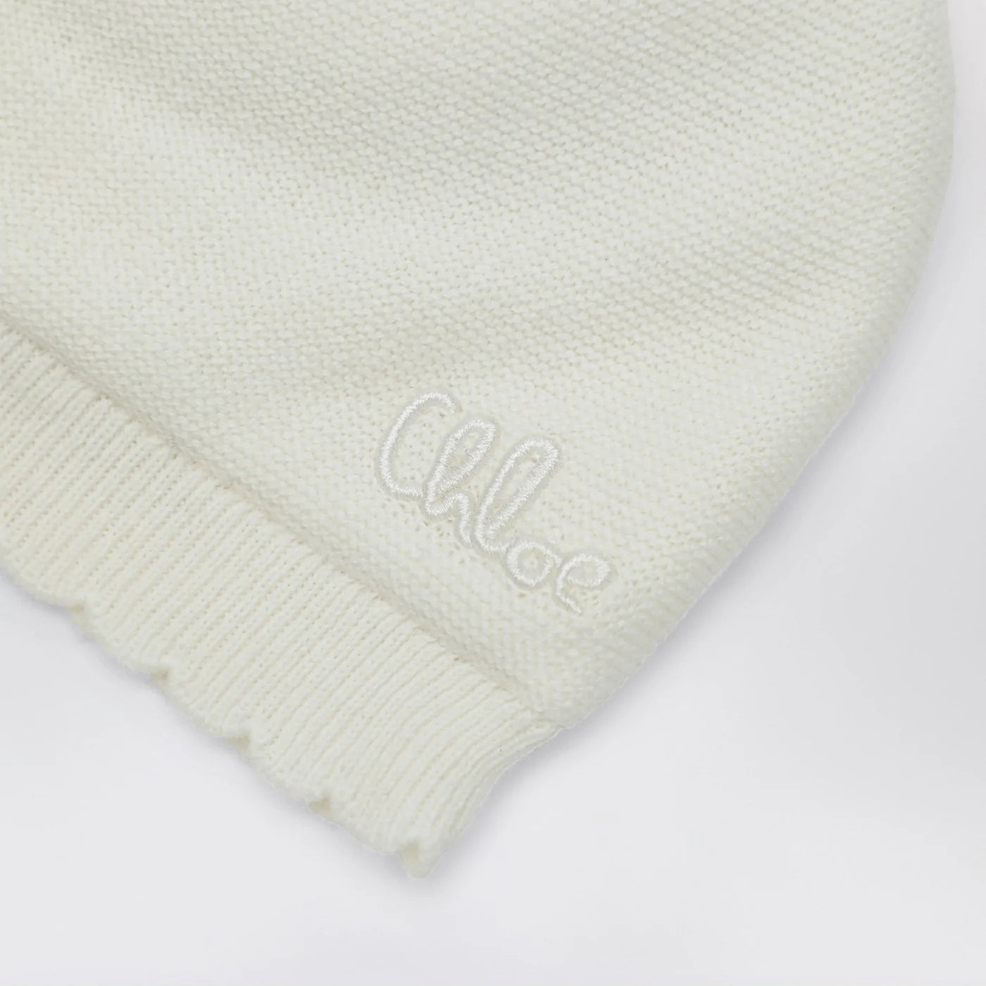 Chloé White hat and booties set