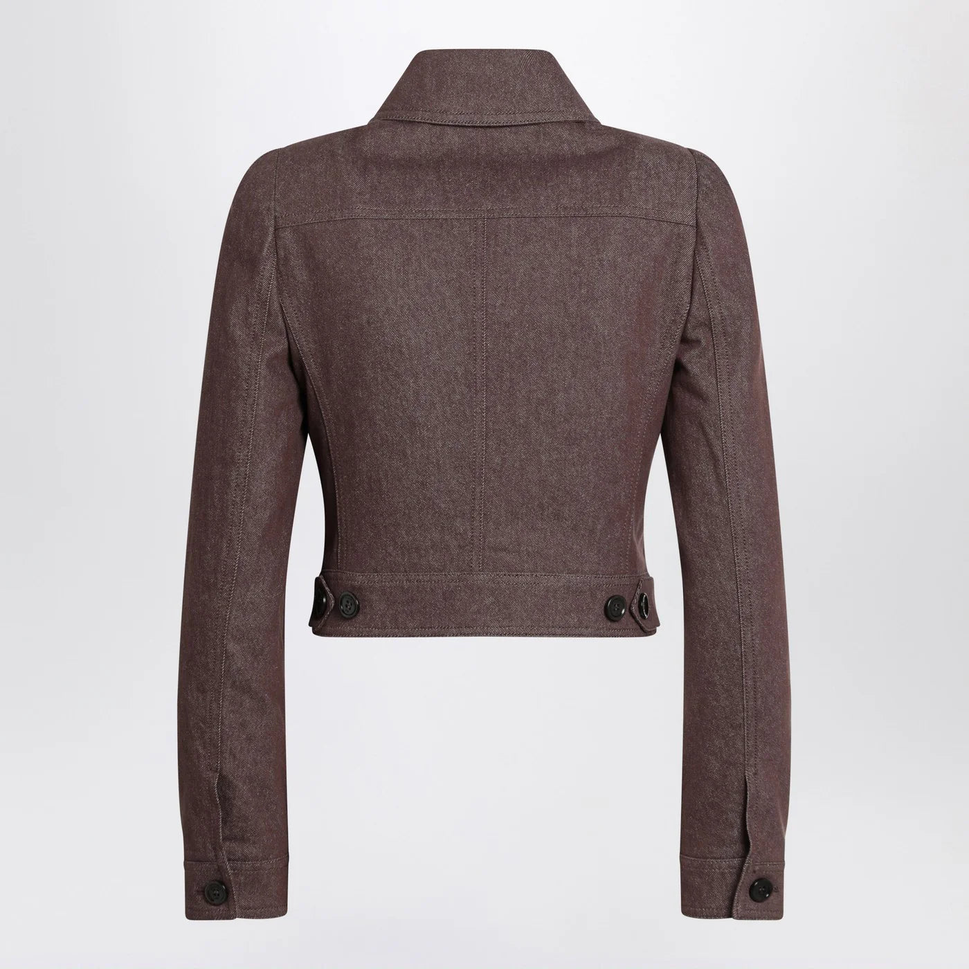 Max Mara Cropped brown denim-effect jacket