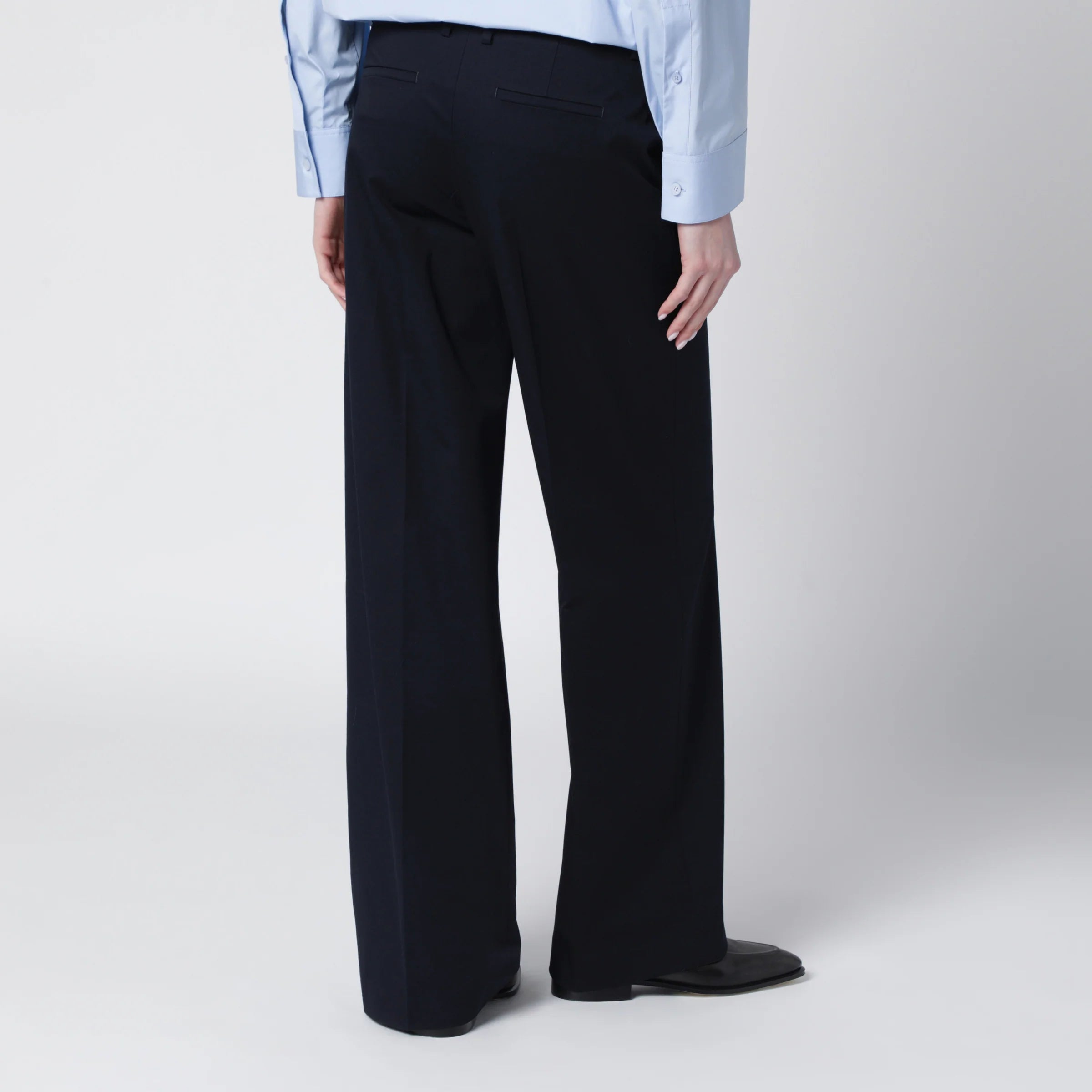 PT Torino Francoise blue cotton blend trousers